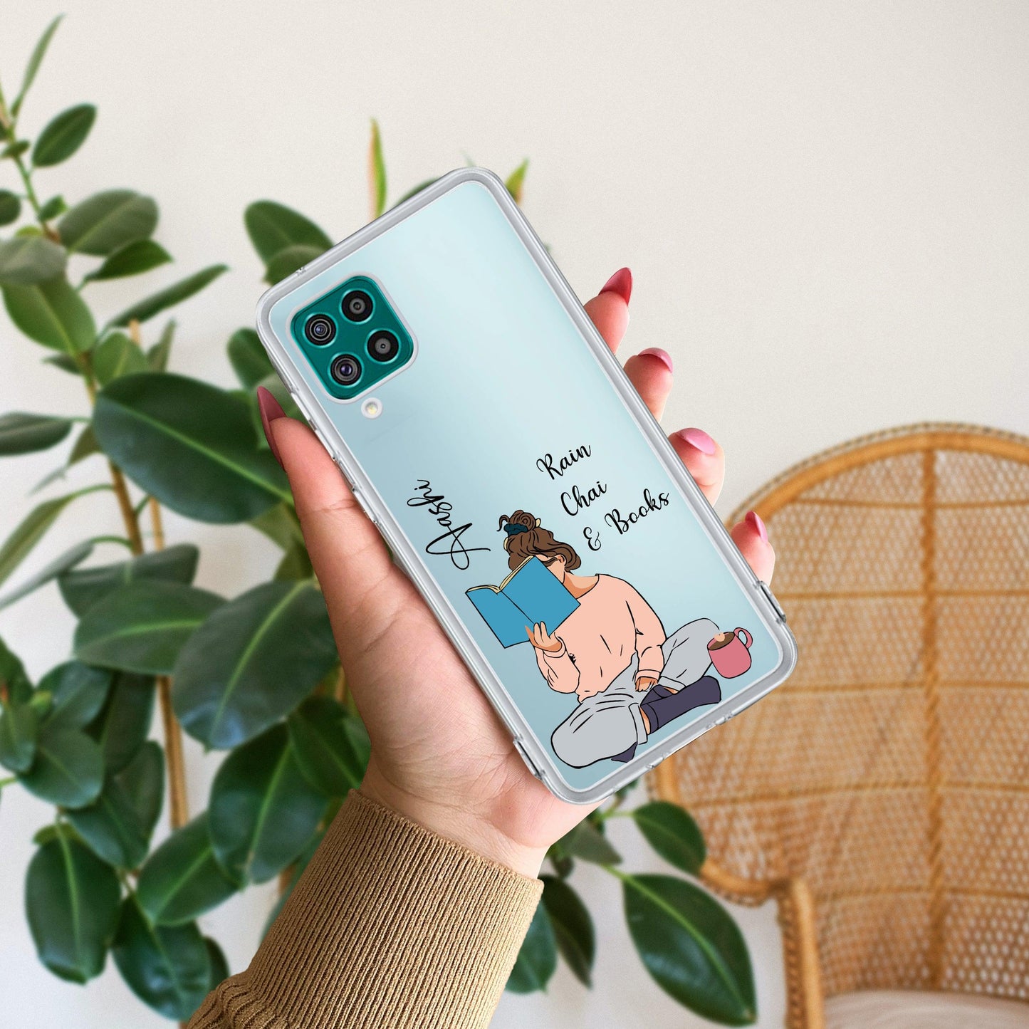 Girl with Book Customize Transparent Silicon Case For Samsung