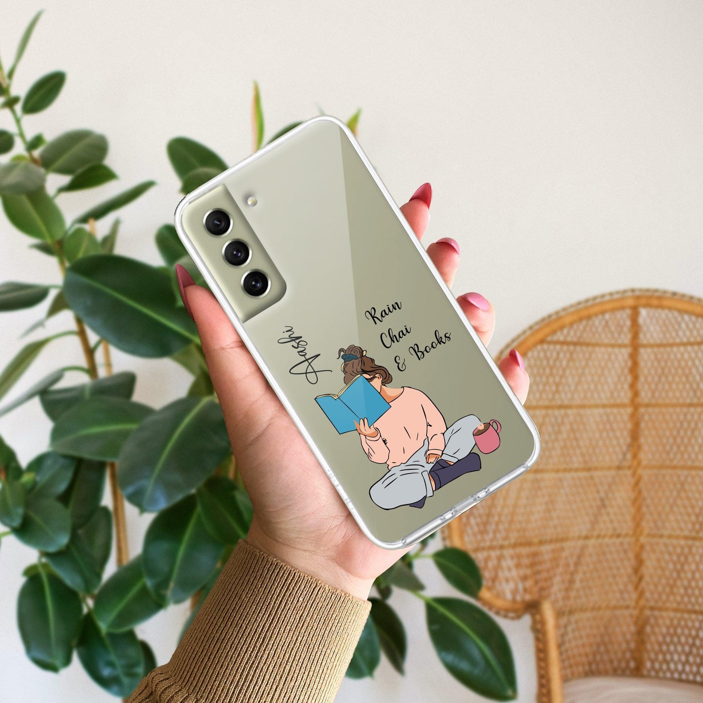 Girl with Book Customize Transparent Silicon Case For Samsung