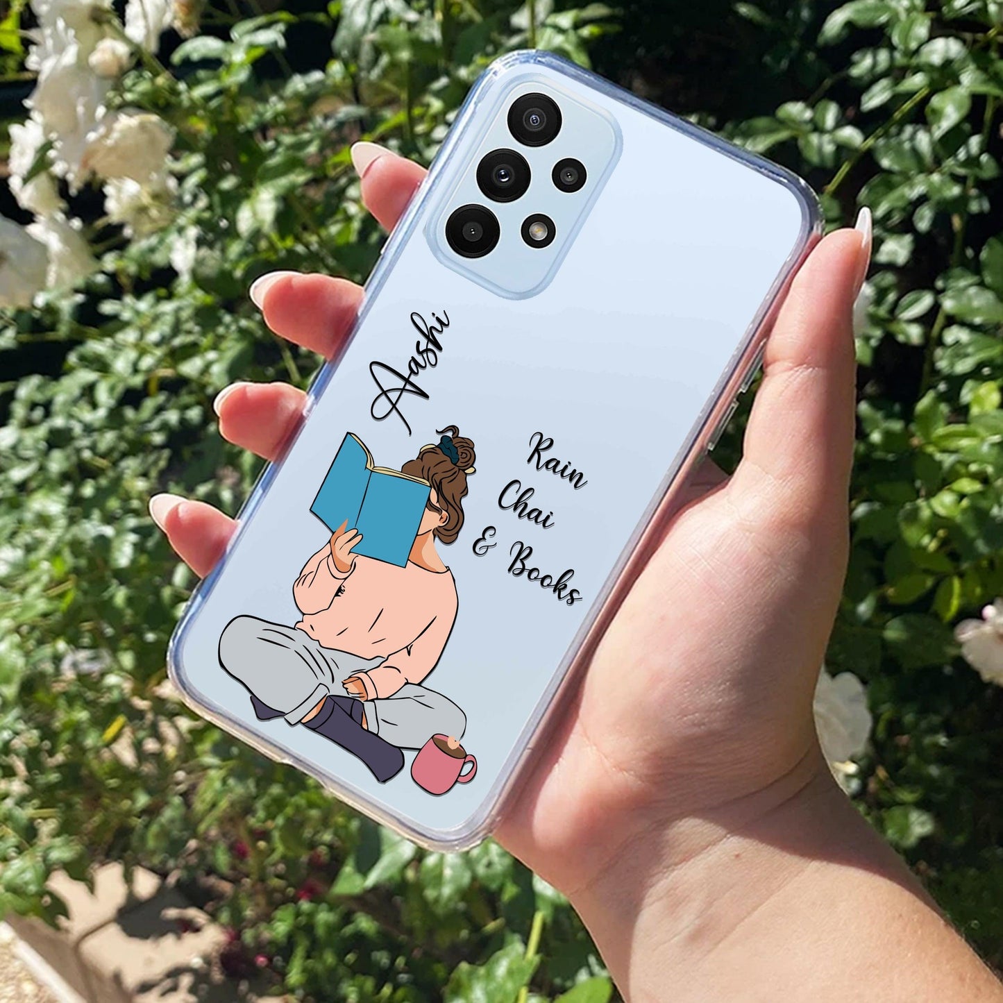 Girl with Book Customize Transparent Silicon Case For Samsung