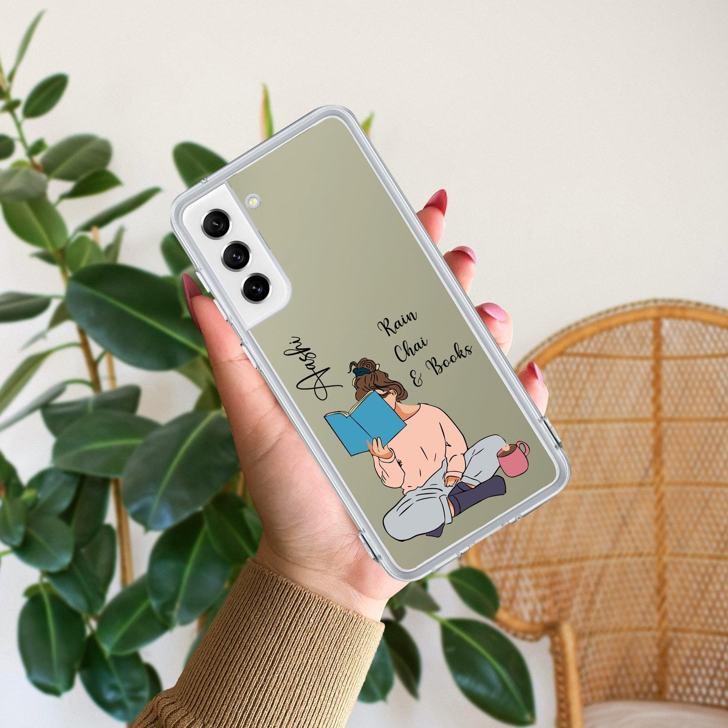 Girl with Book Customize Transparent Silicon Case For Samsung