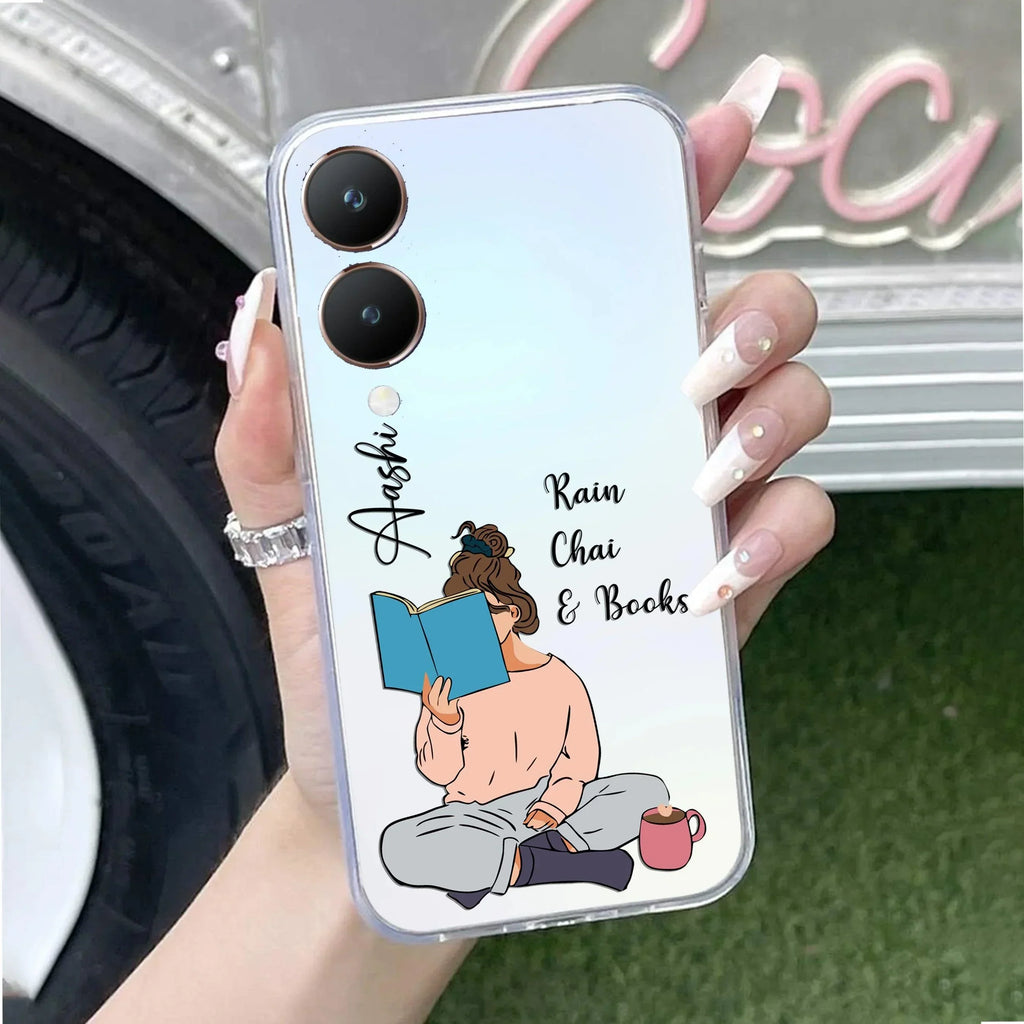 Girl with Book Customize Transparent Silicon Case For Vivo T3 5G