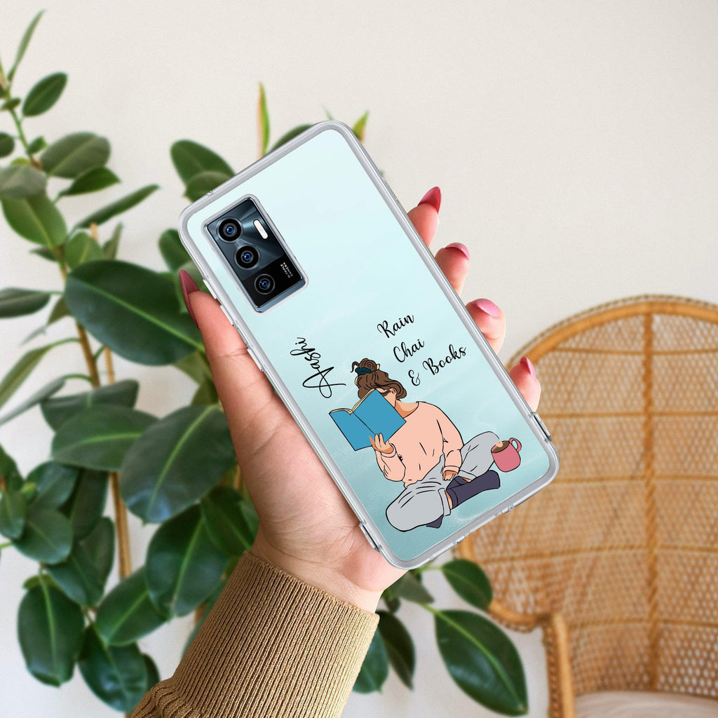 Girl with Book Customize Transparent Silicon Case For Vivo T2 Pro 5G