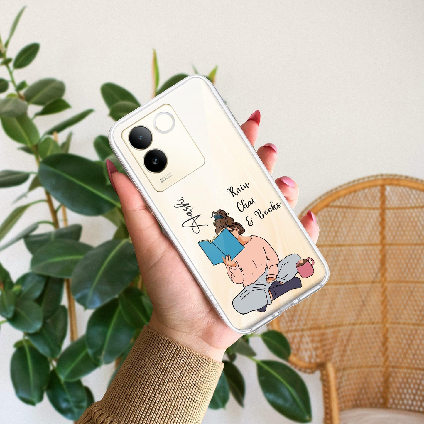 Girl with Book Customize Transparent Silicon Case For Vivo