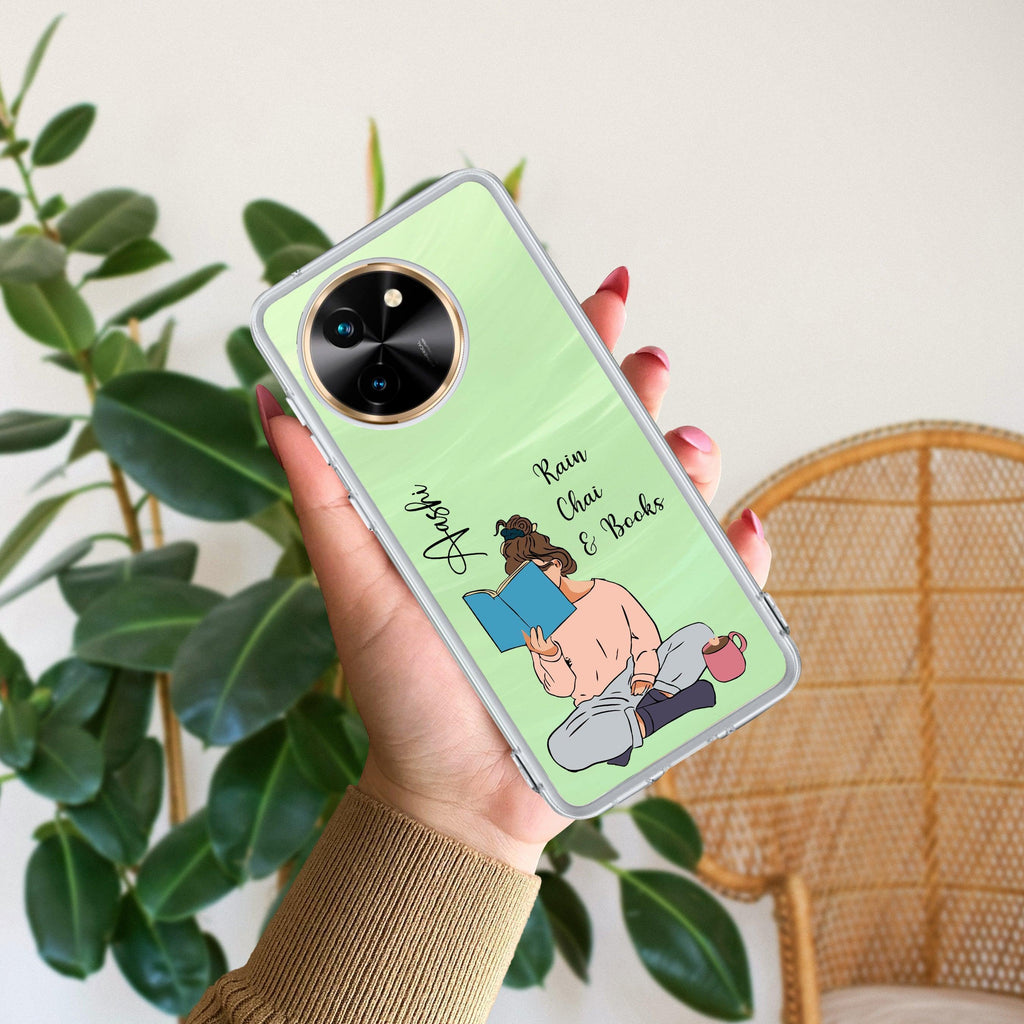 Girl with Book Customize Transparent Silicon Case For Vivo X90 Pro Plus 5G