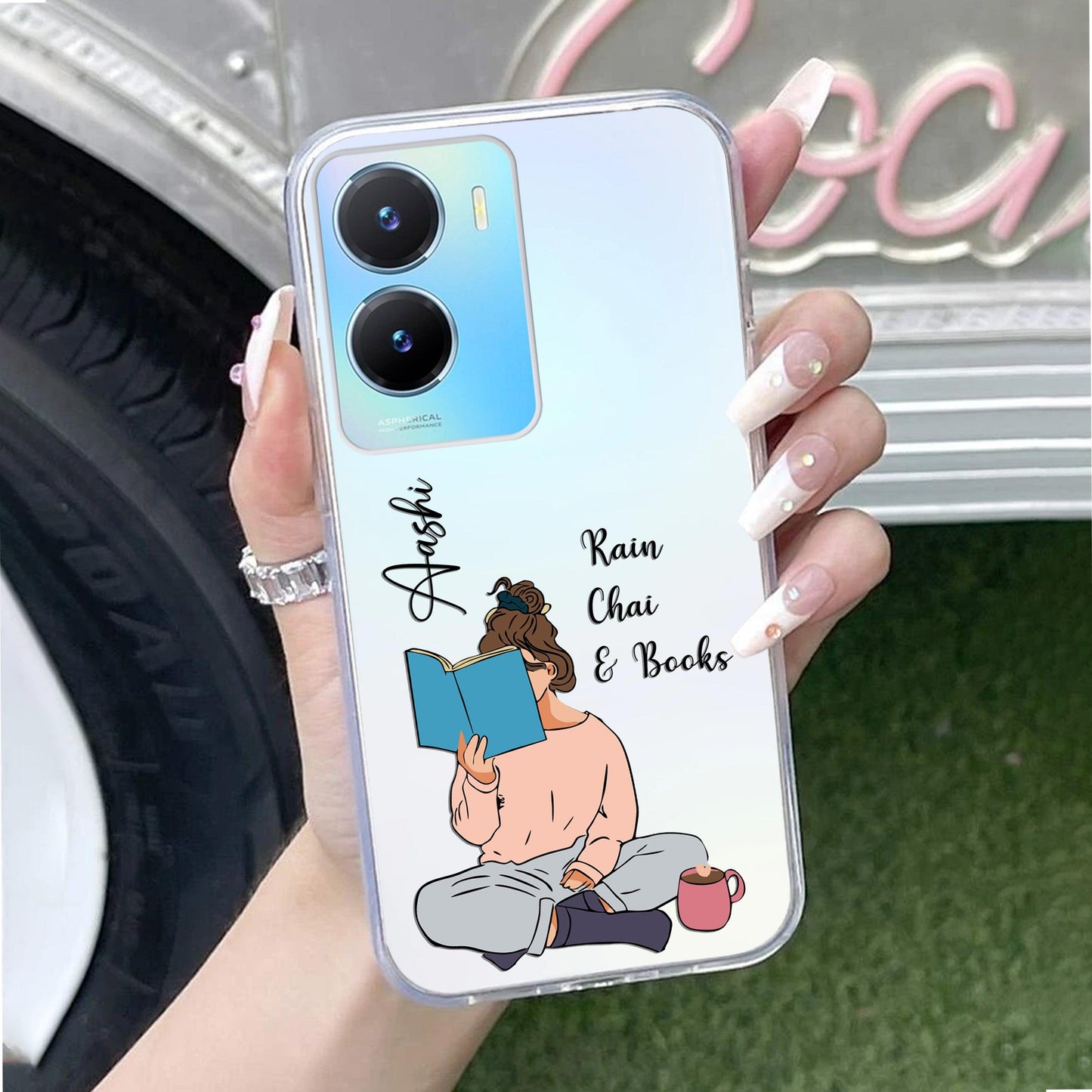 Girl with Book Customize Transparent Silicon Case For Vivo