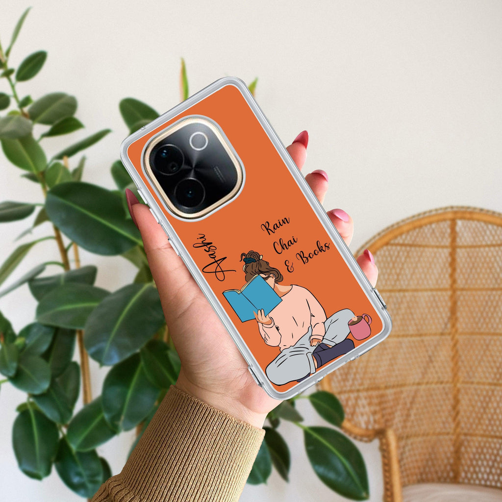 Girl with Book Customize Transparent Silicon Case For Vivo Y100 5G /  Vivo Y100A 5G