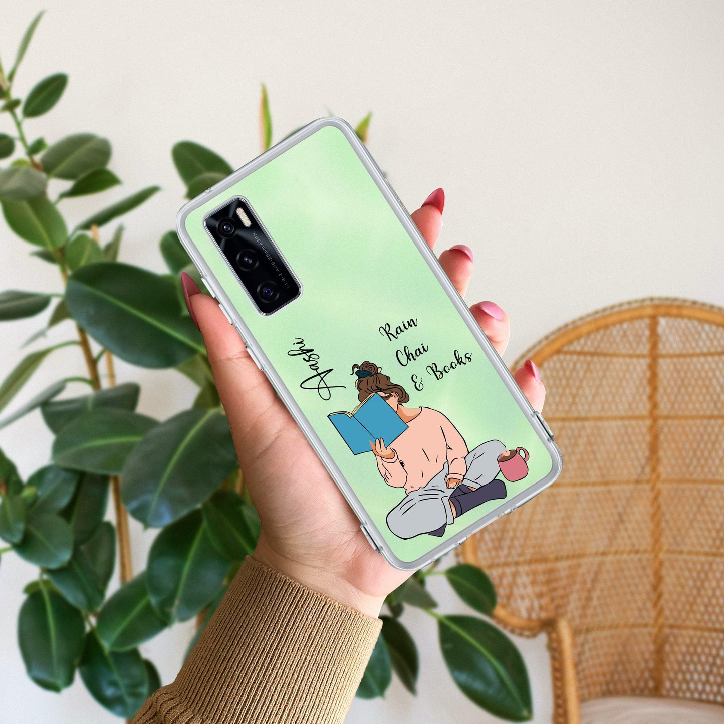 Girl with Book Customize Transparent Silicon Case For Vivo