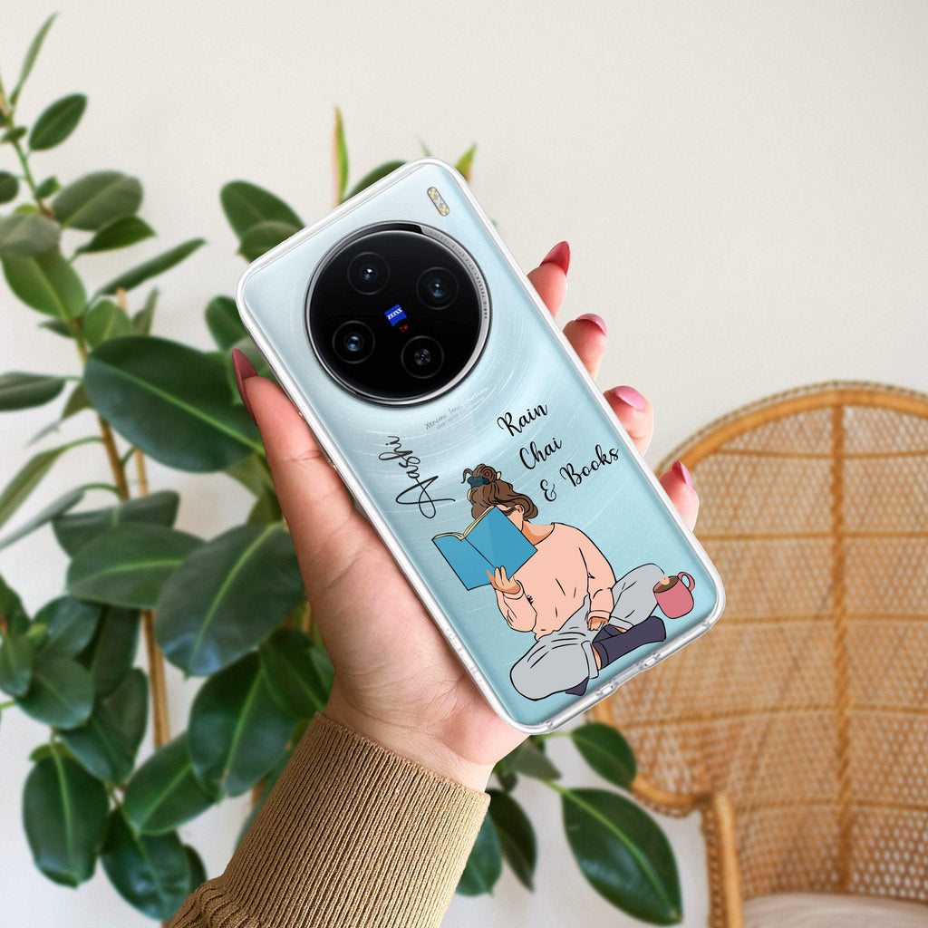 Girl with Book Customize Anti Yellow Case For Vivo X100 5G