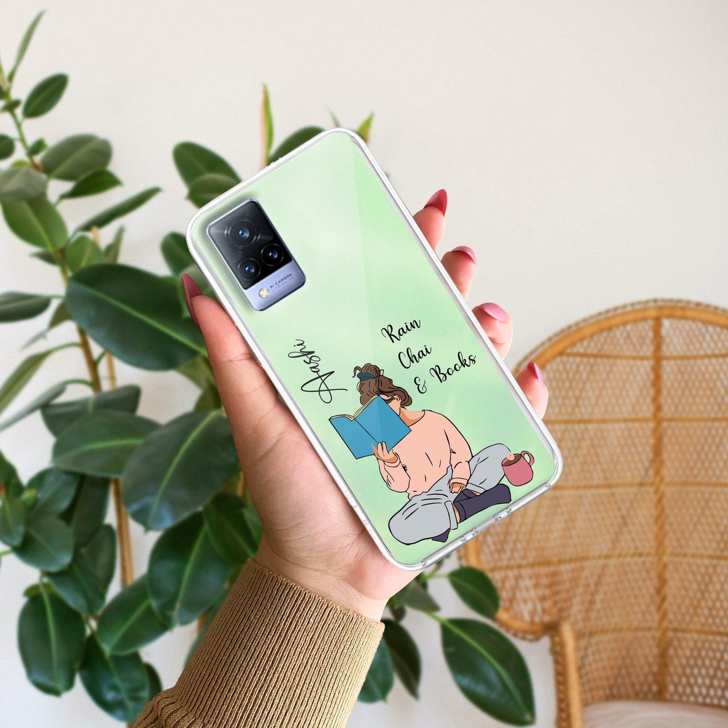 Girl with Book Customize Transparent Silicon Case For Vivo