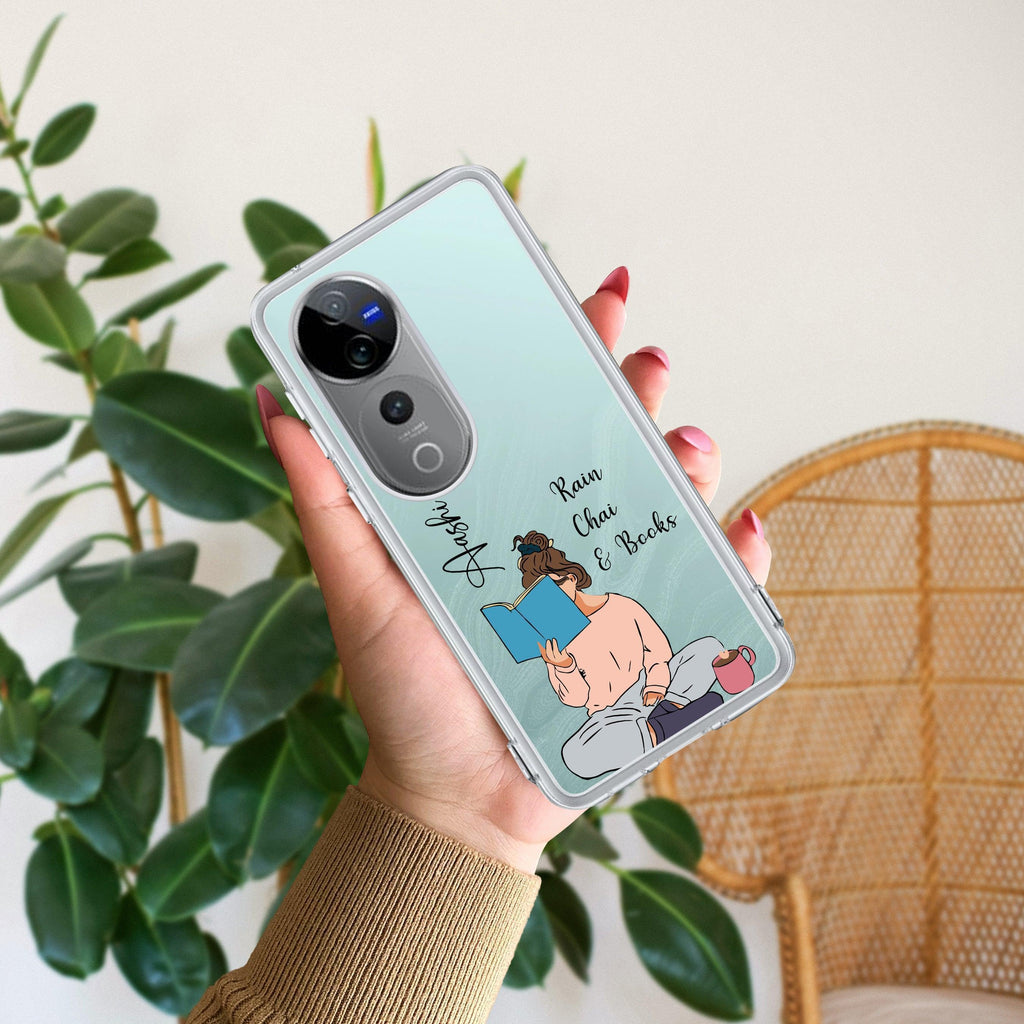 Girl with Book Customize Transparent Silicon Case For Vivo T1 5G