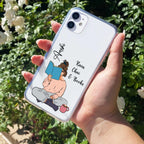 Girl with Book Customize Transparent Silicon Case For iPhone 13 Pro