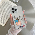 Girl with Book Customize Transparent Silicon Case For iPhone 16 Pro