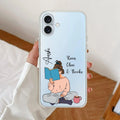 Girl with Book Customize Transparent Silicon Case For iPhone 16 Plus