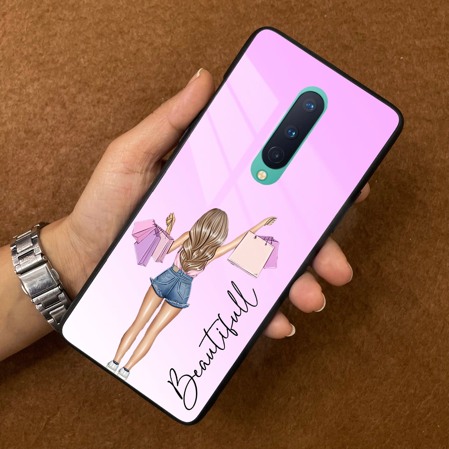 Girl With Bag Glass Case Cover For OnePlus