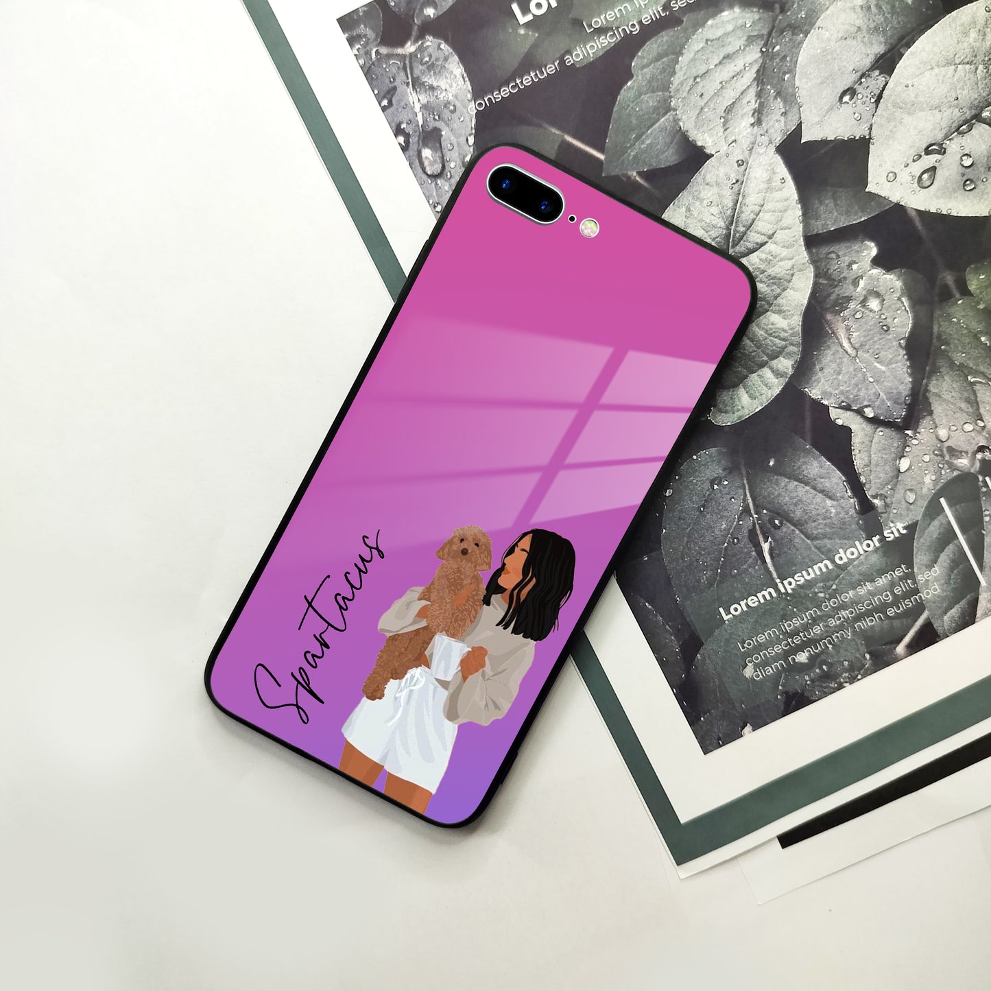 Customize Pet Name Glass Case For iPhone