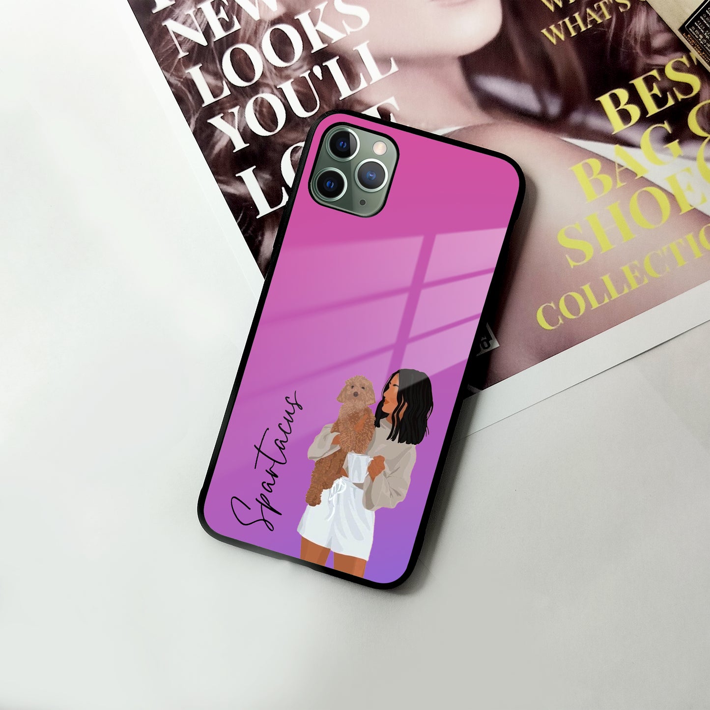 Customize Pet Name Glass Case For iPhone