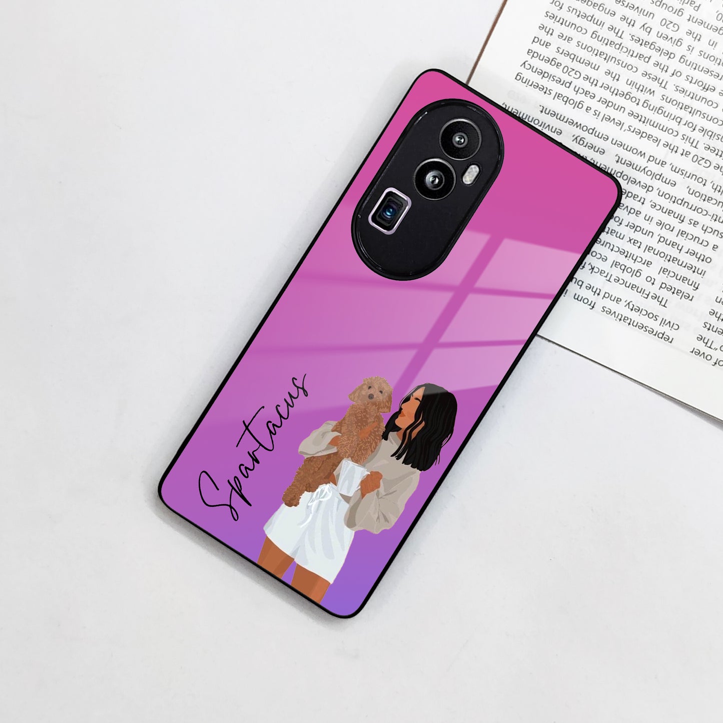Customize Pet Name Glass Case For Oppo
