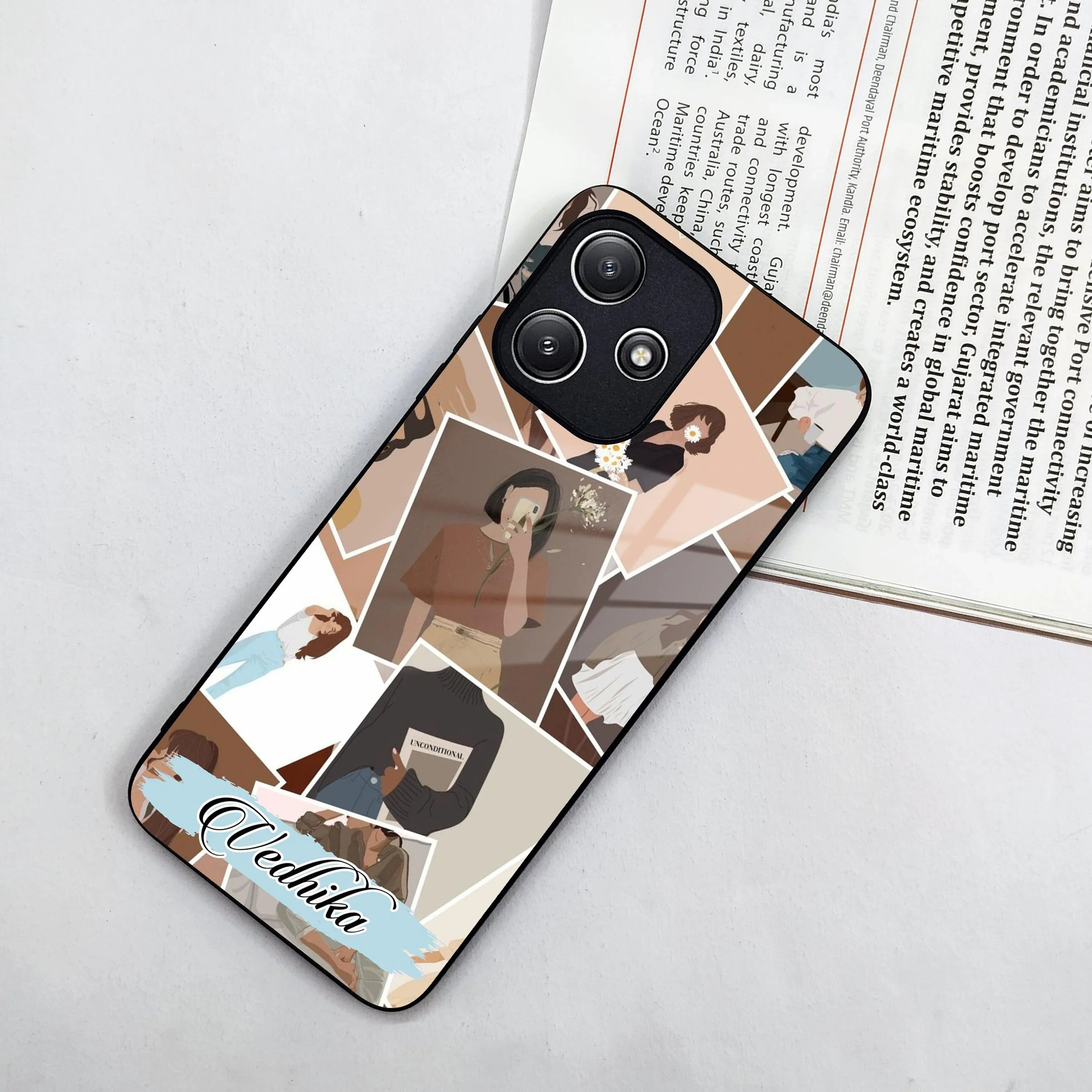 Selfie Girl Collage Glass Case Cover For Poco - ShopOnCliQ