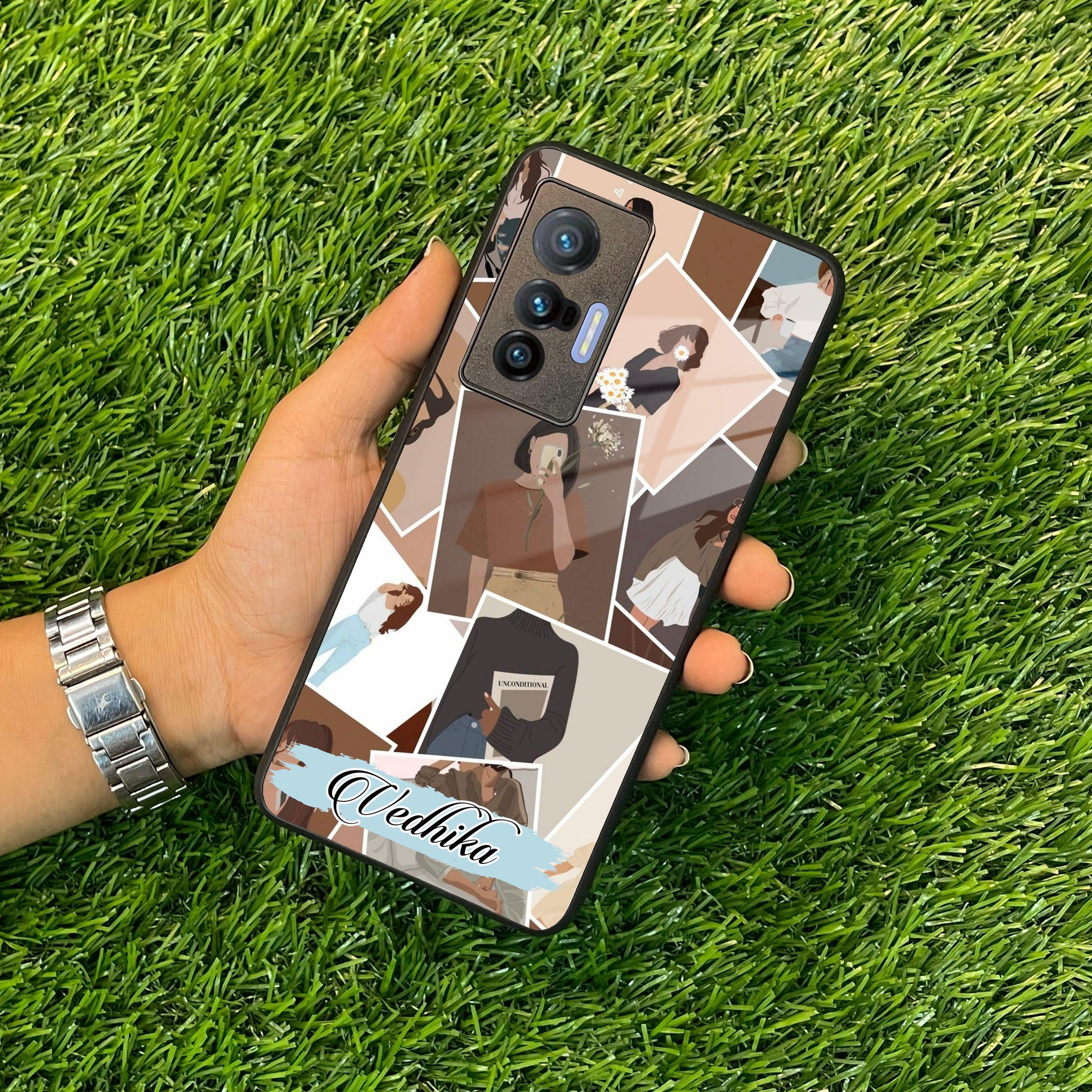 Selfie Girl Collage Glass Case Cover For Vivo - ShopOnCliQ