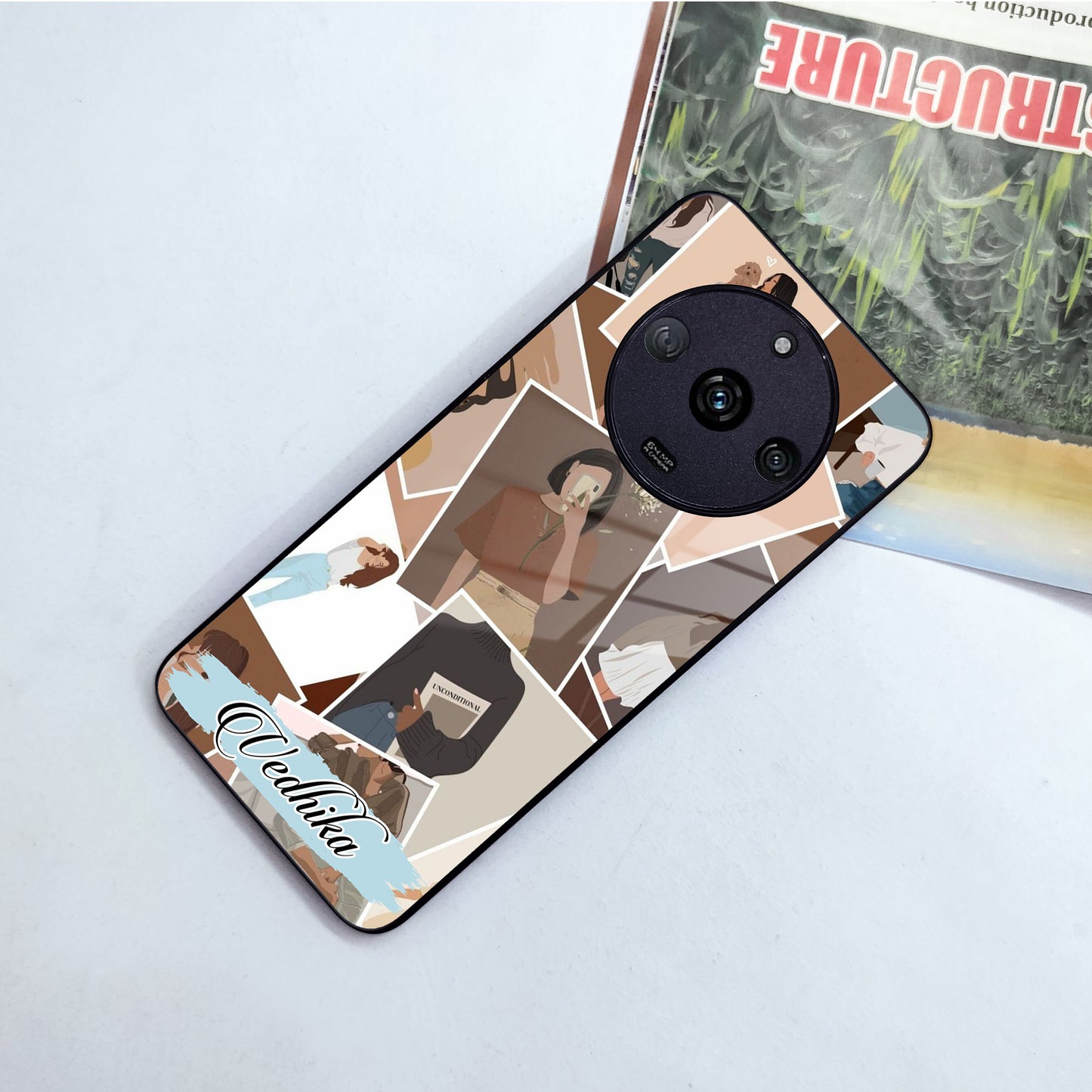 Selfie Girl Collage Glass Case Cover For Realme/Narzo