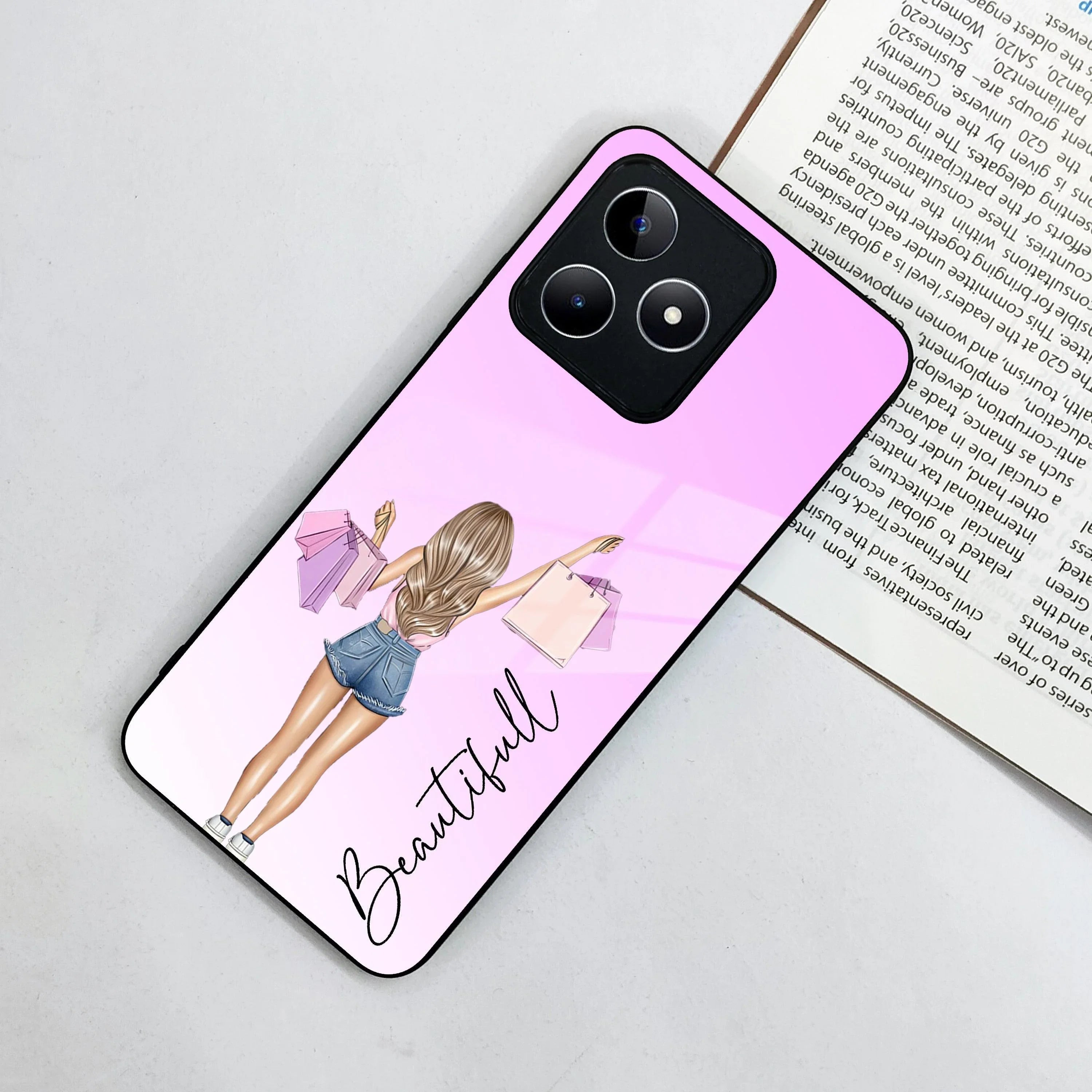 Girl With Bag Customize Name Glass Case For Realme/Narzo - ShopOnCliQ