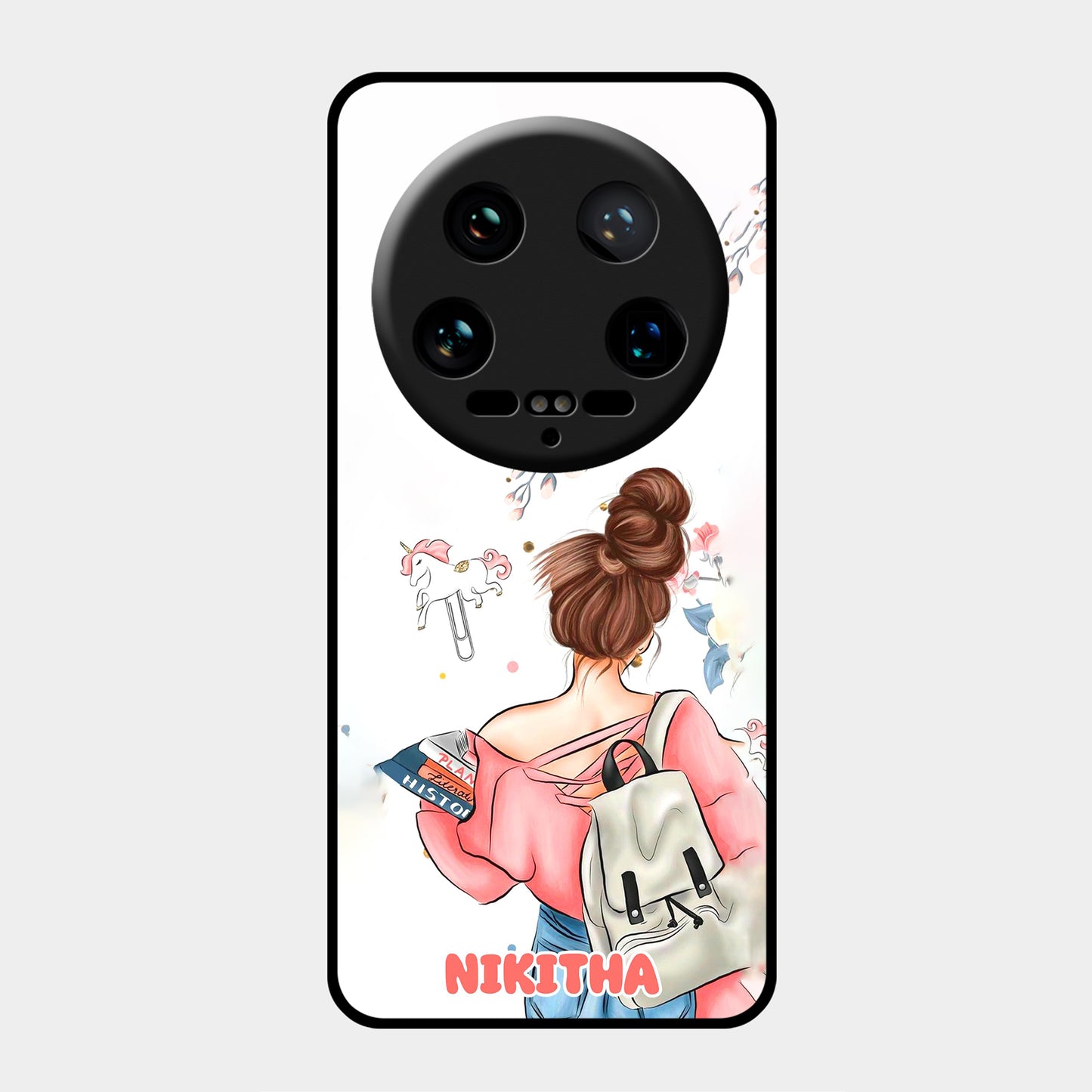 Girl With Book Glossy Metal Case Cover For Redmi