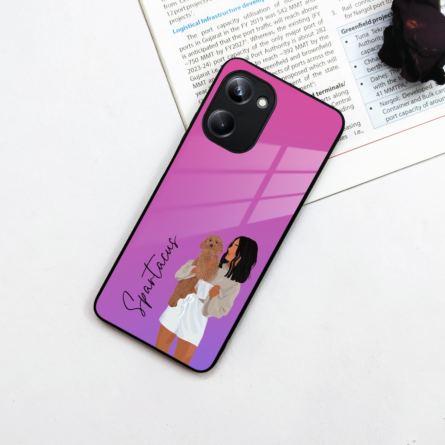 Customize Pet Name Glass Case For Realme/Narzo