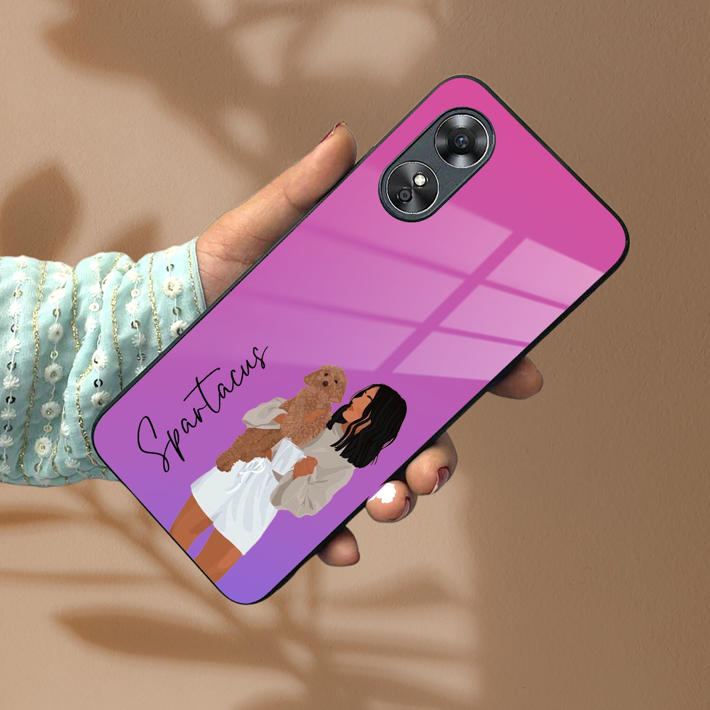 Customize Pet Name Glass Case For Oppo