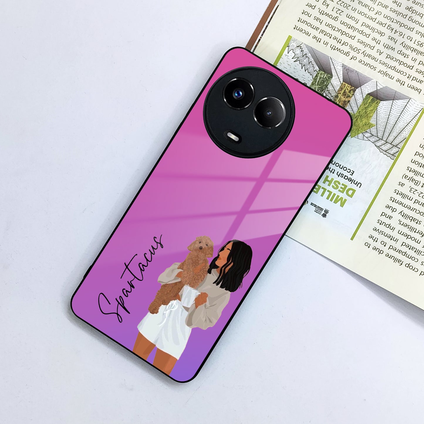 Customize Pet Name Glass Case For Realme/Narzo