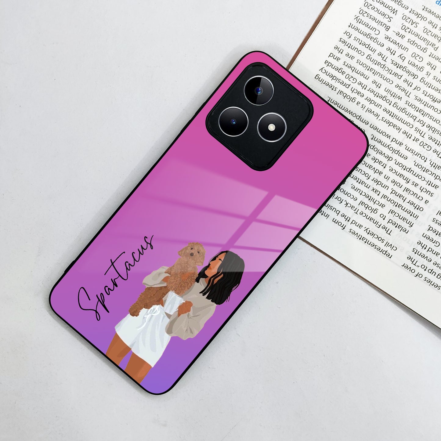 Customize Pet Name Glass Case For Realme/Narzo