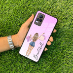 Girl With Bag Customize Name Glass Case For Vivo - ShopOnCliQ