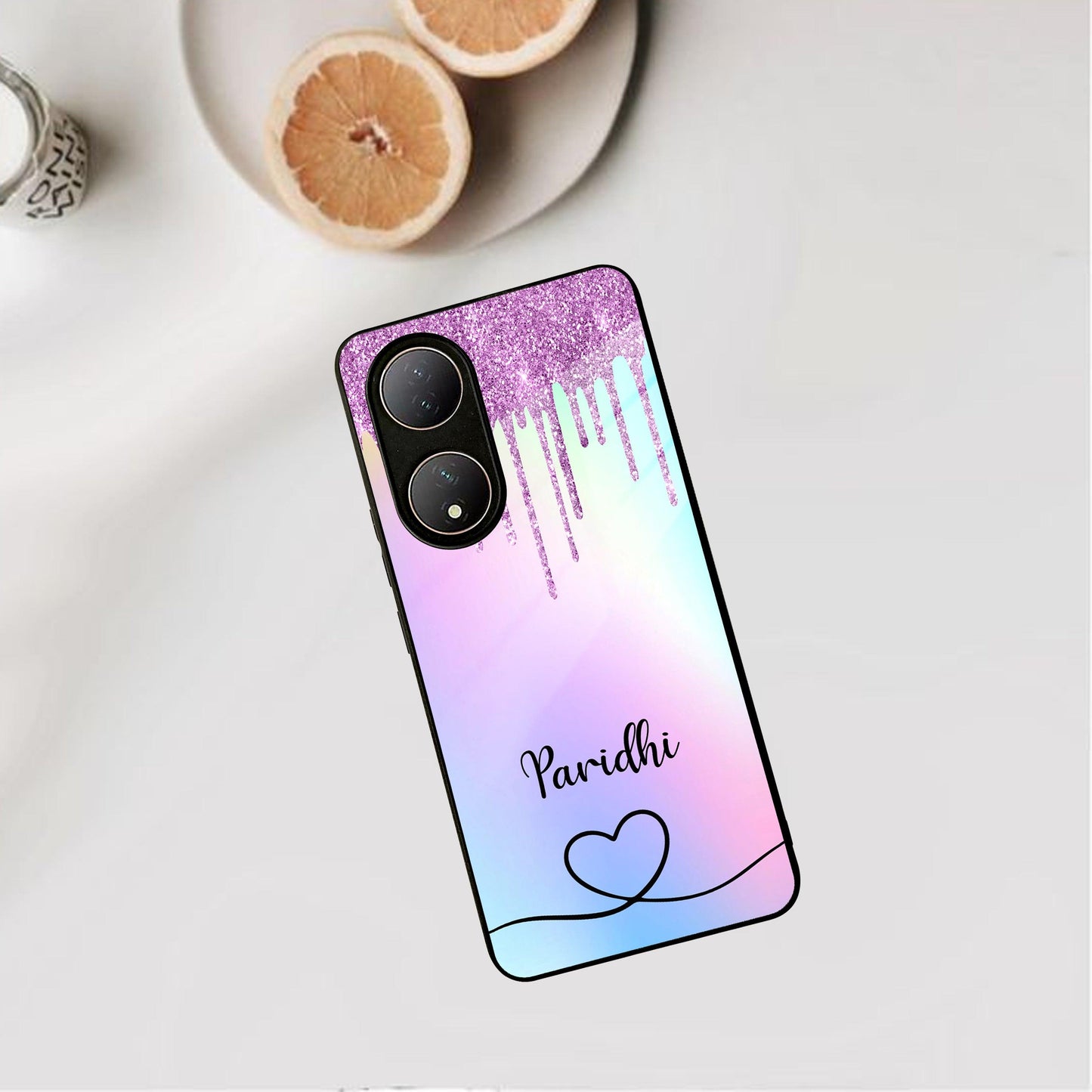 MultiColor Glitter Glass Case For Vivo