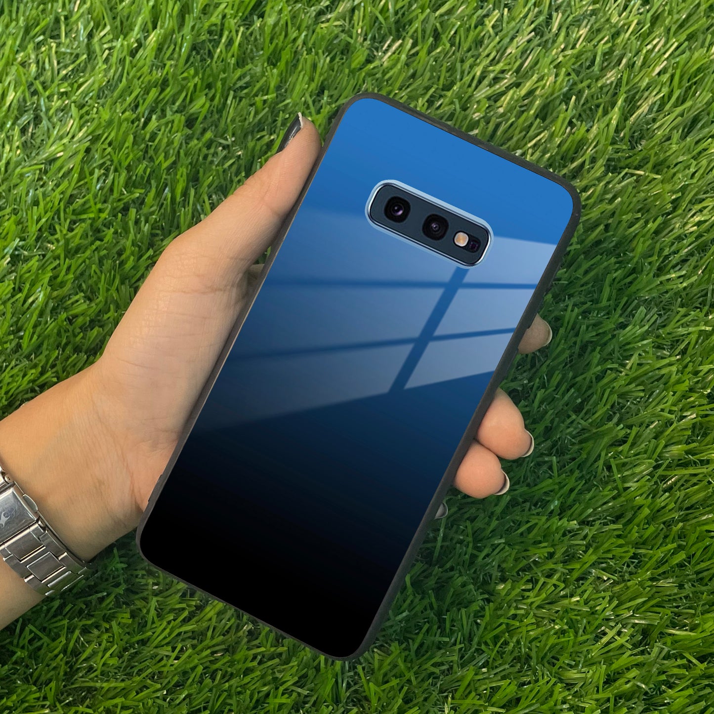 Blue Gradient Glass Case Cover For Samsung