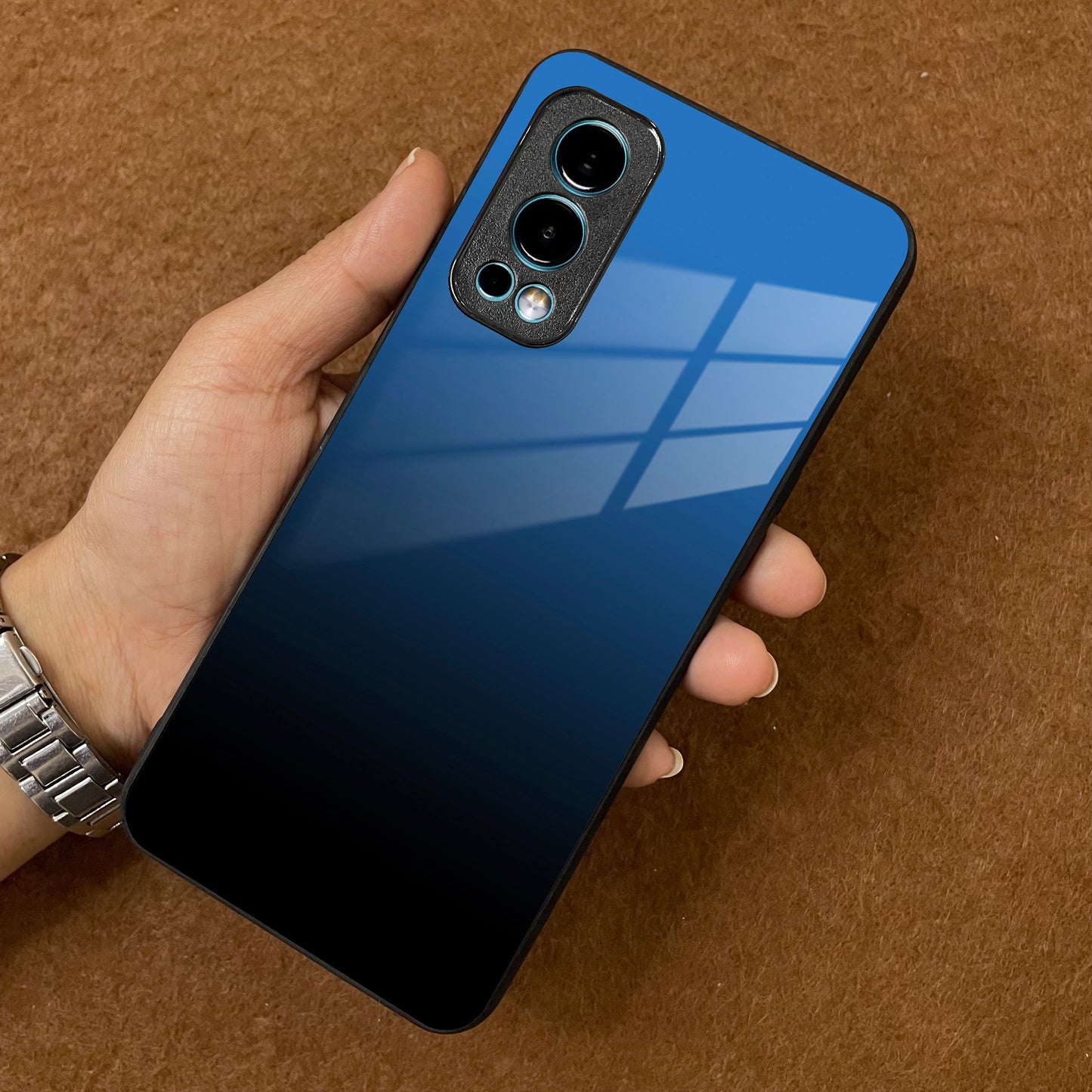 Blue Gradient Glass Case Cover For OnePlus