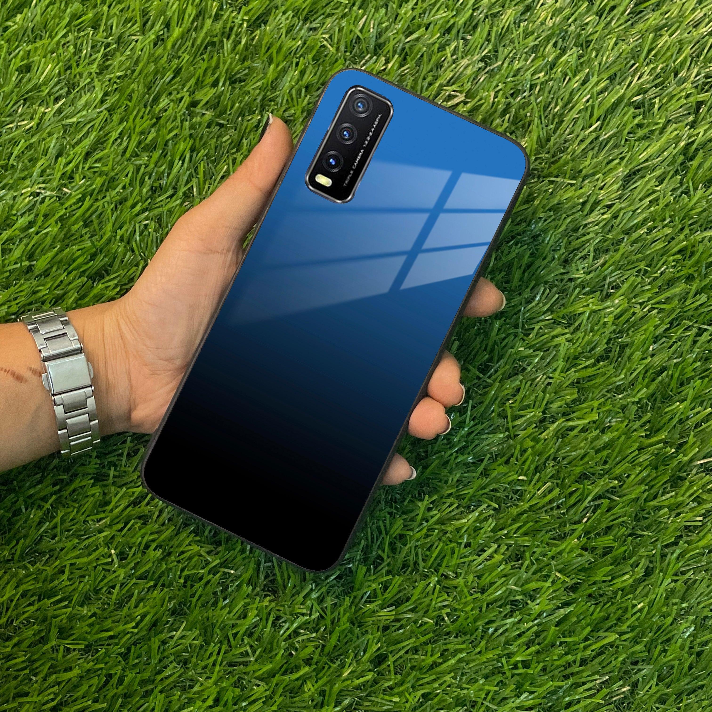 Blue Gradient Glass Case Cover For Vivo - ShopOnCliQ