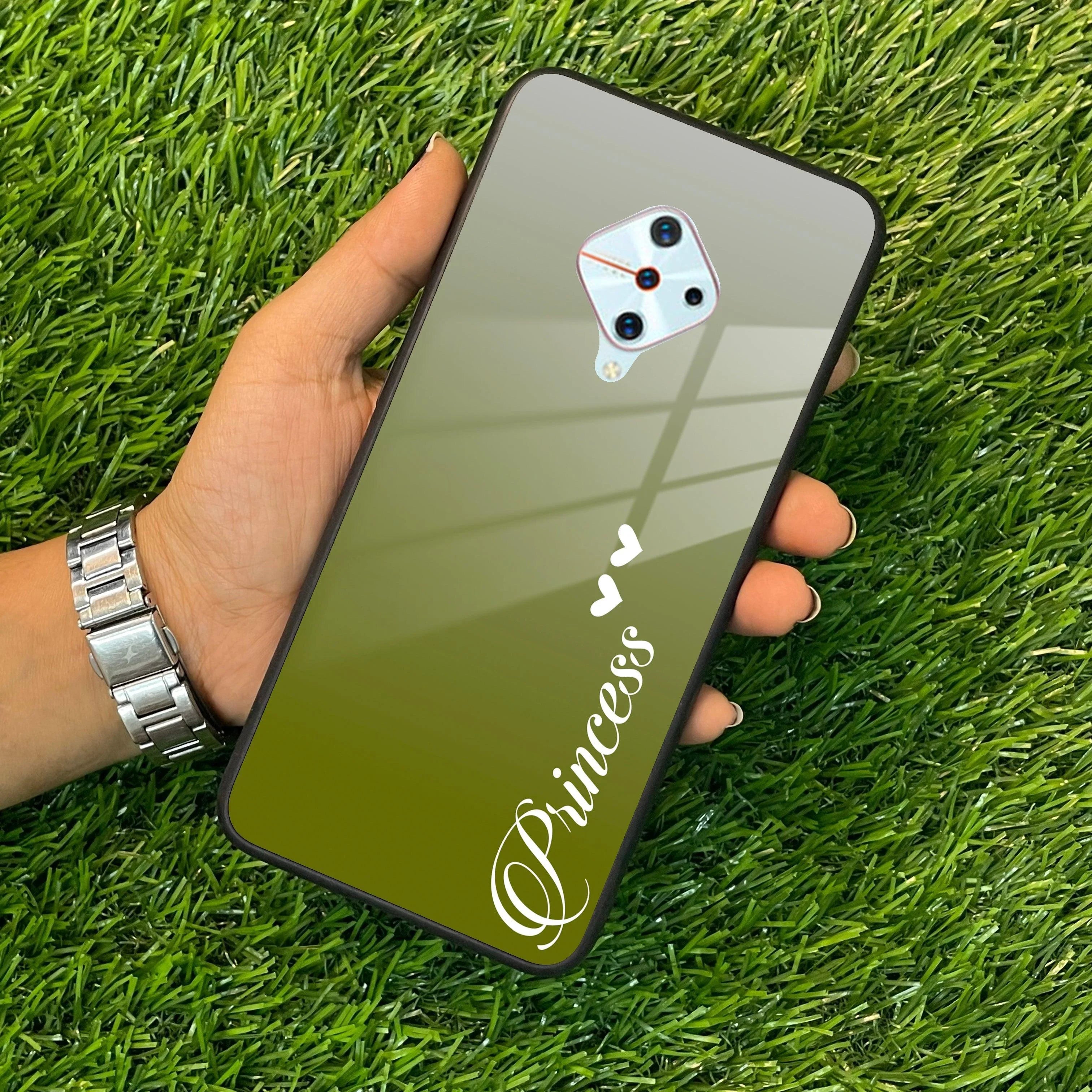 Customize Name Gradient Glass Case Cover Mint Green For Vivo - ShopOnCliQ
