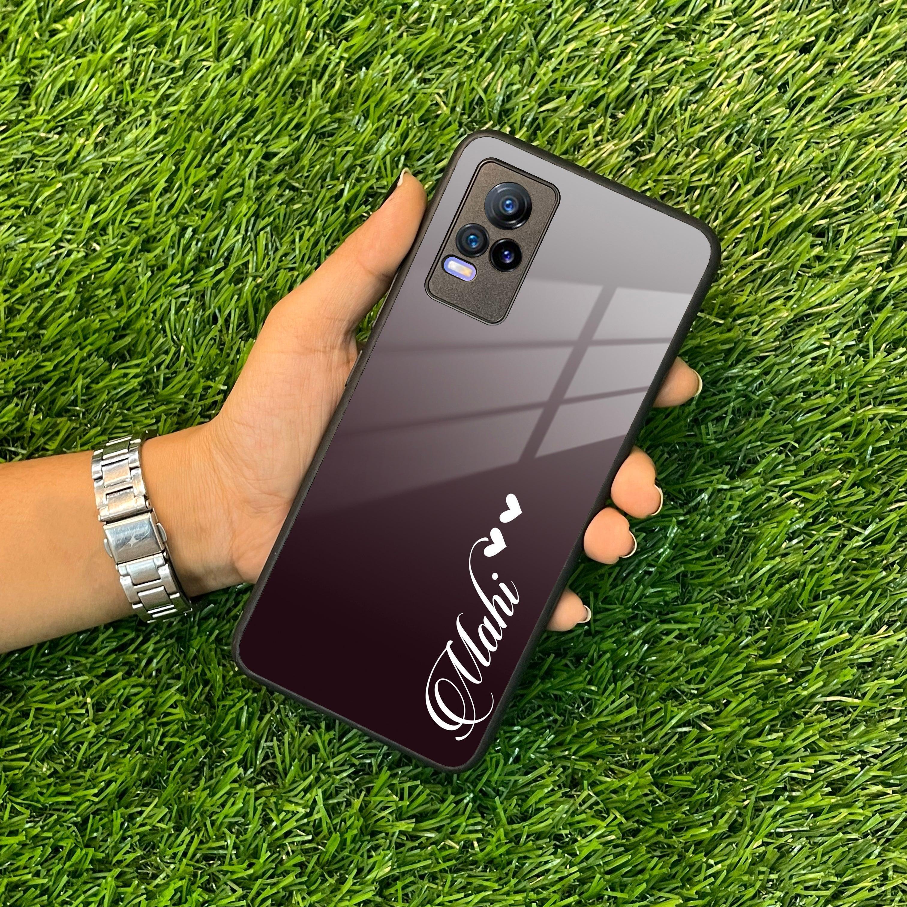 Customize Name Gradient Glass Case Cover Grey For Vivo - ShopOnCliQ