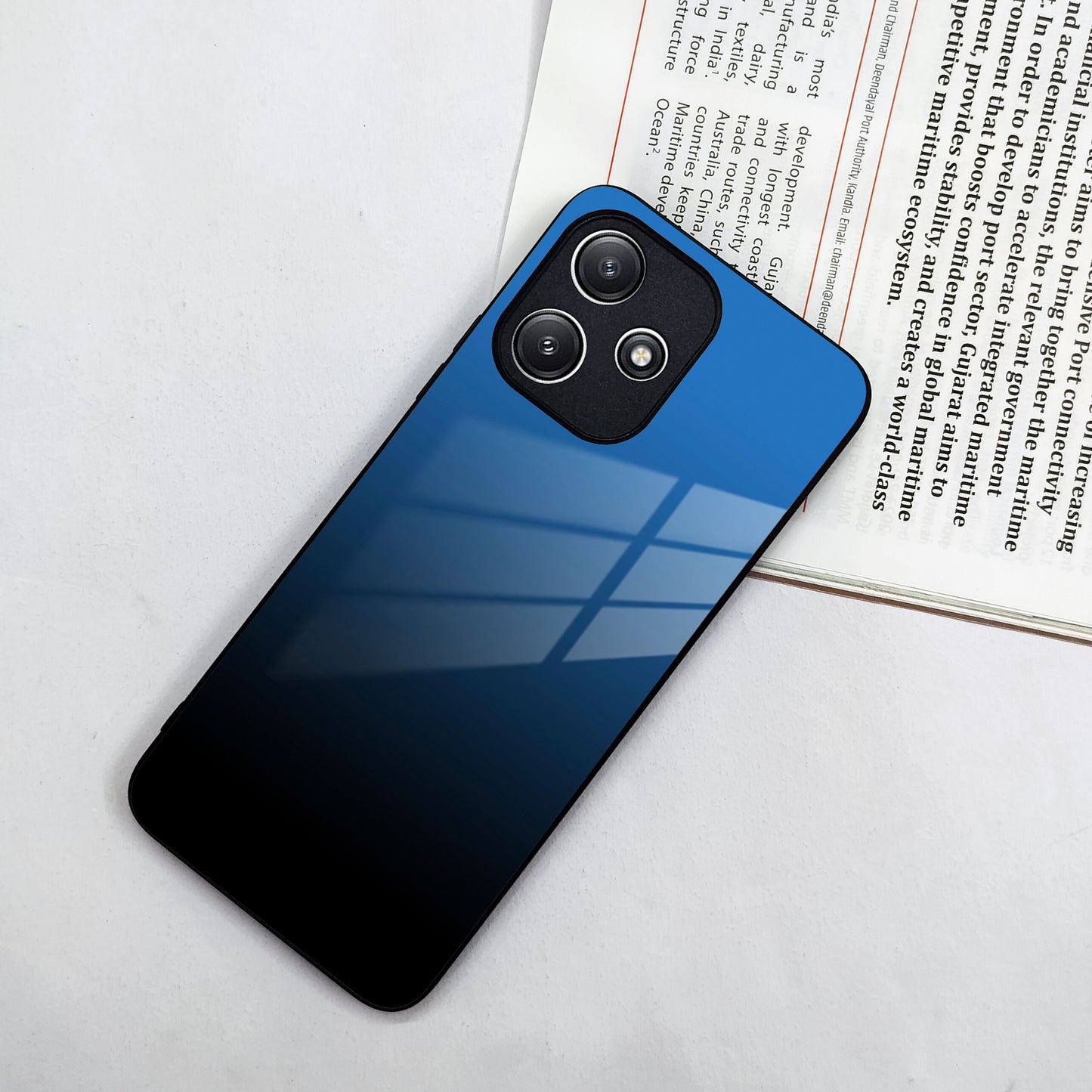 Blue Gradient Glass Case Cover For Poco