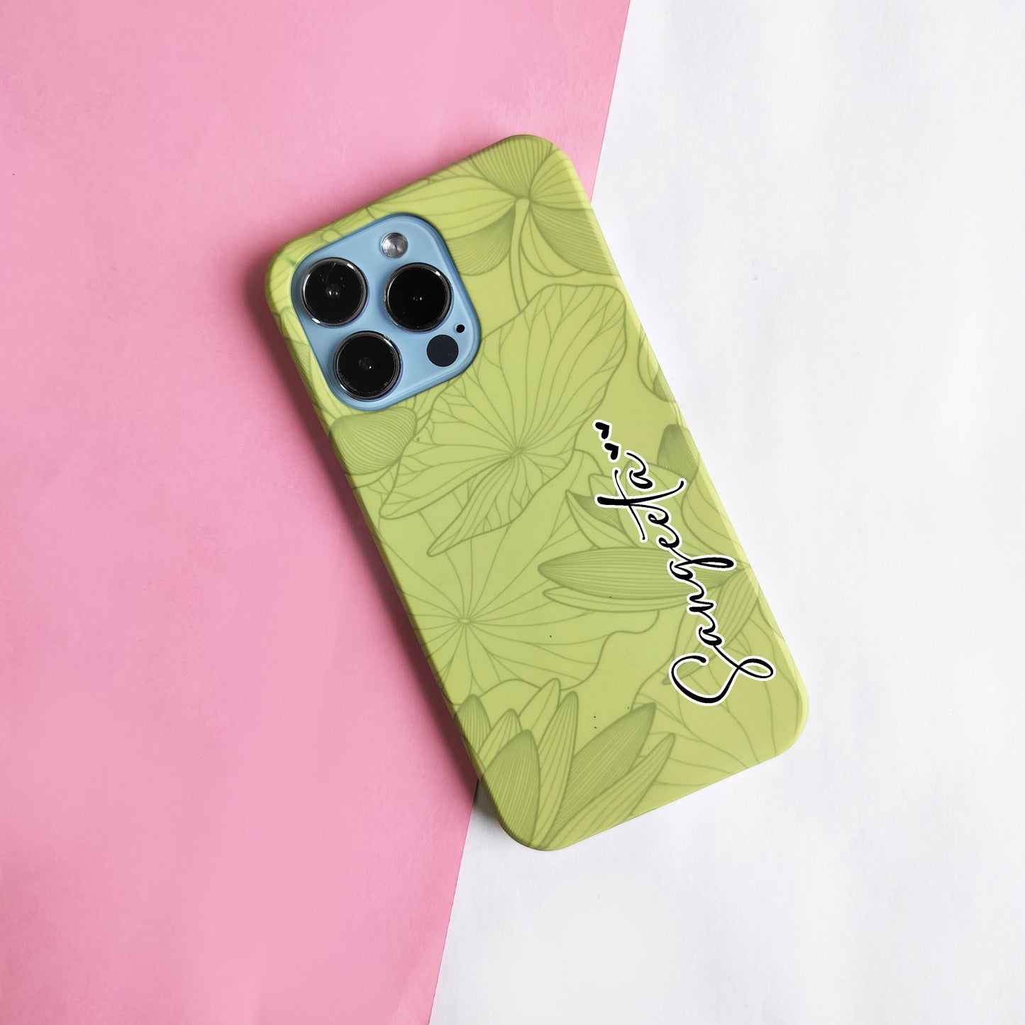 luxury leaves Hard Matte Case Covers Color Green