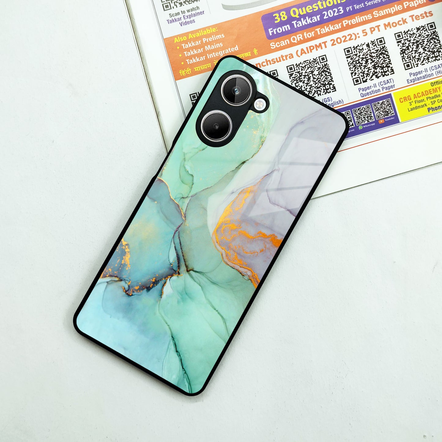 Marble Glass Finish Phone Case And Cover For Realme/Narzo