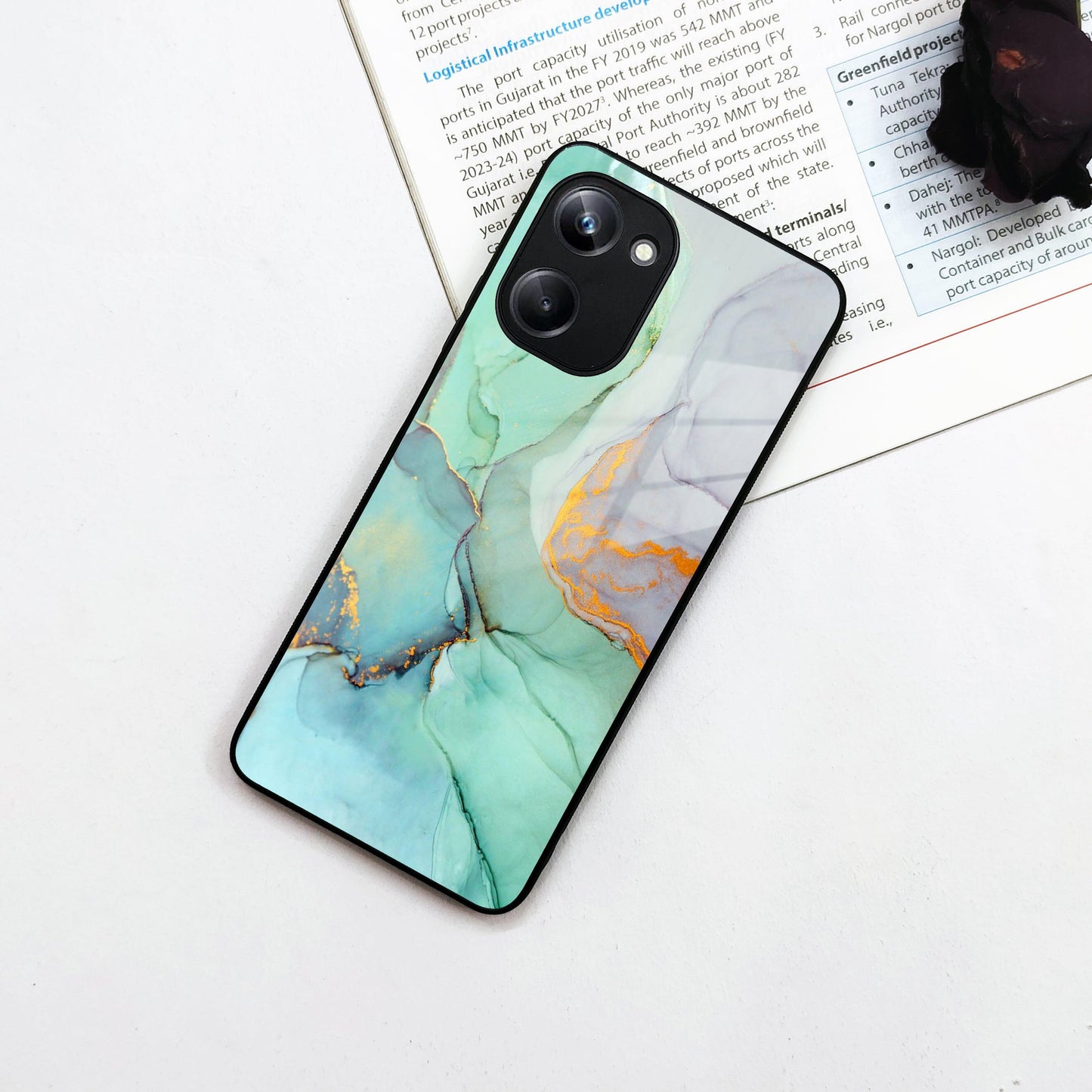 Marble Glass Finish Phone Case And Cover For Realme/Narzo