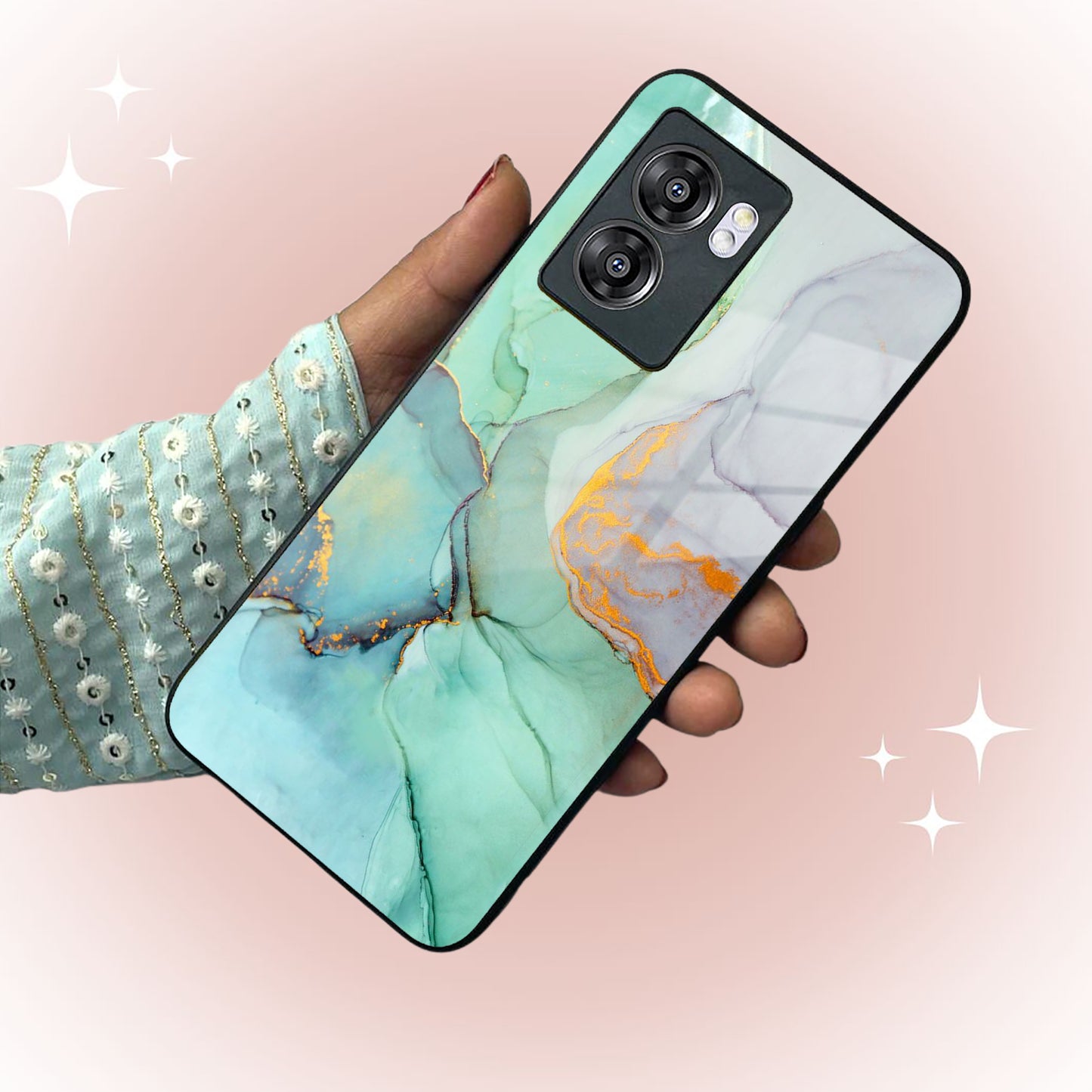 Marble Glass Finish Phone Case And Cover For Oppo