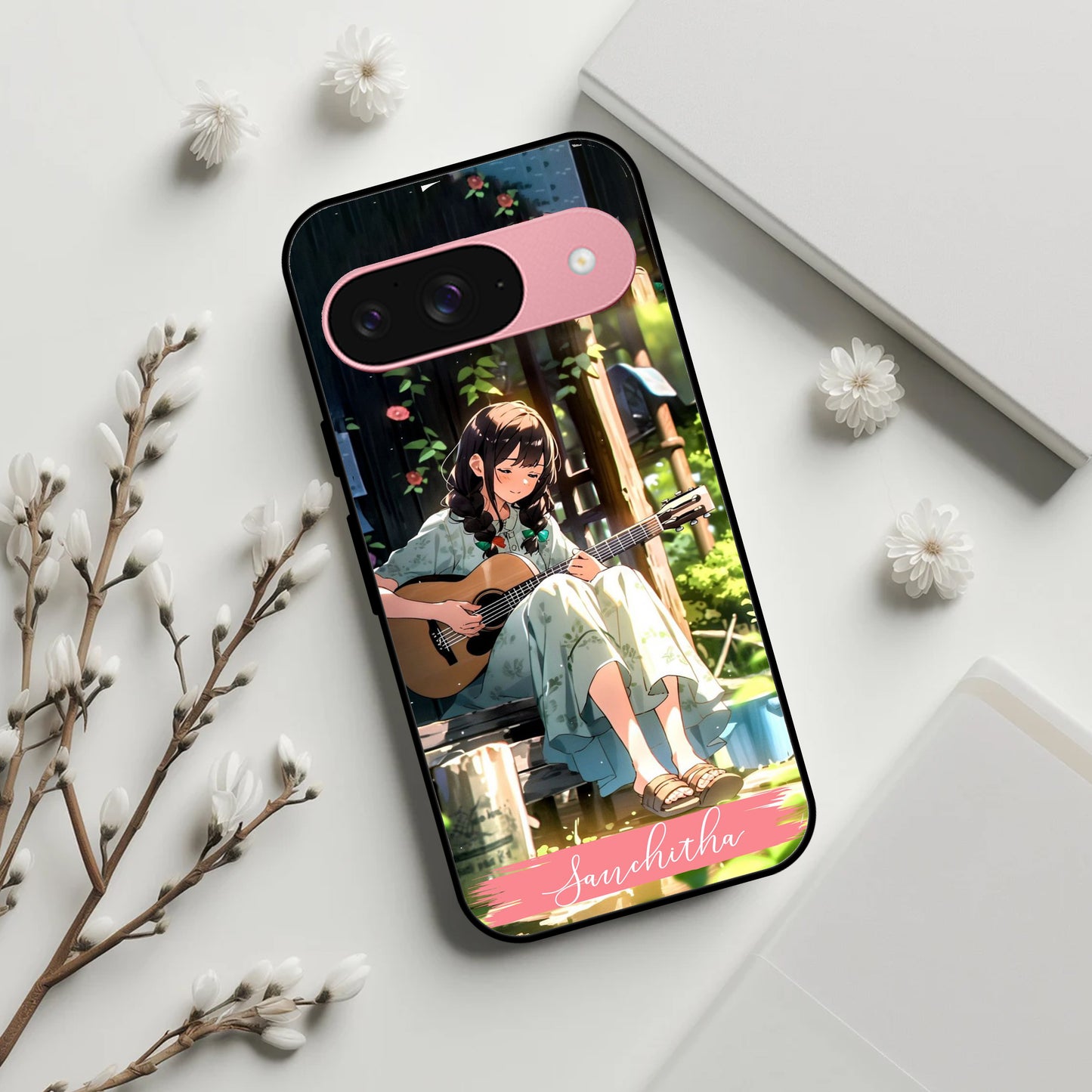 Guitar Girl Glossy Metal Case Cover For Google ShopOnCliQ