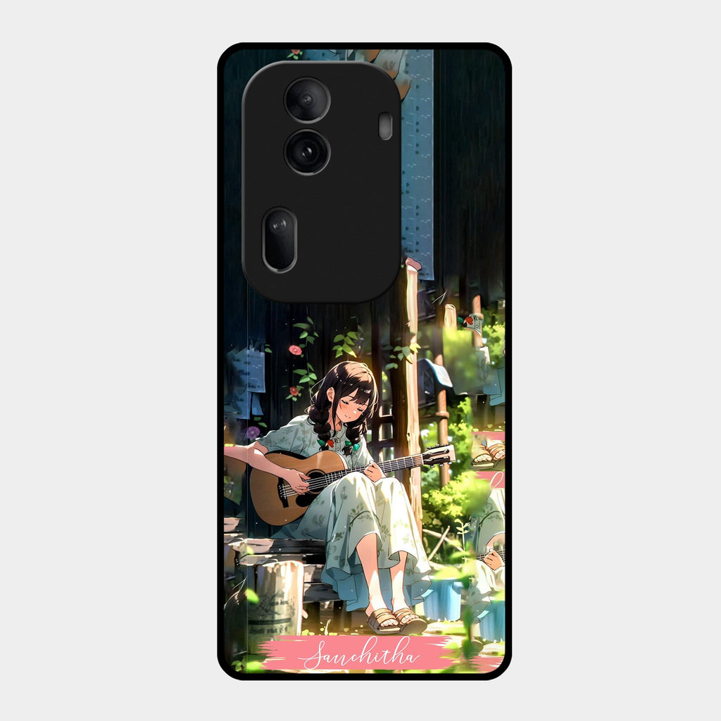 Guitar Girl Glossy Metal Case Cover For Oppo - ShopOnCliQ