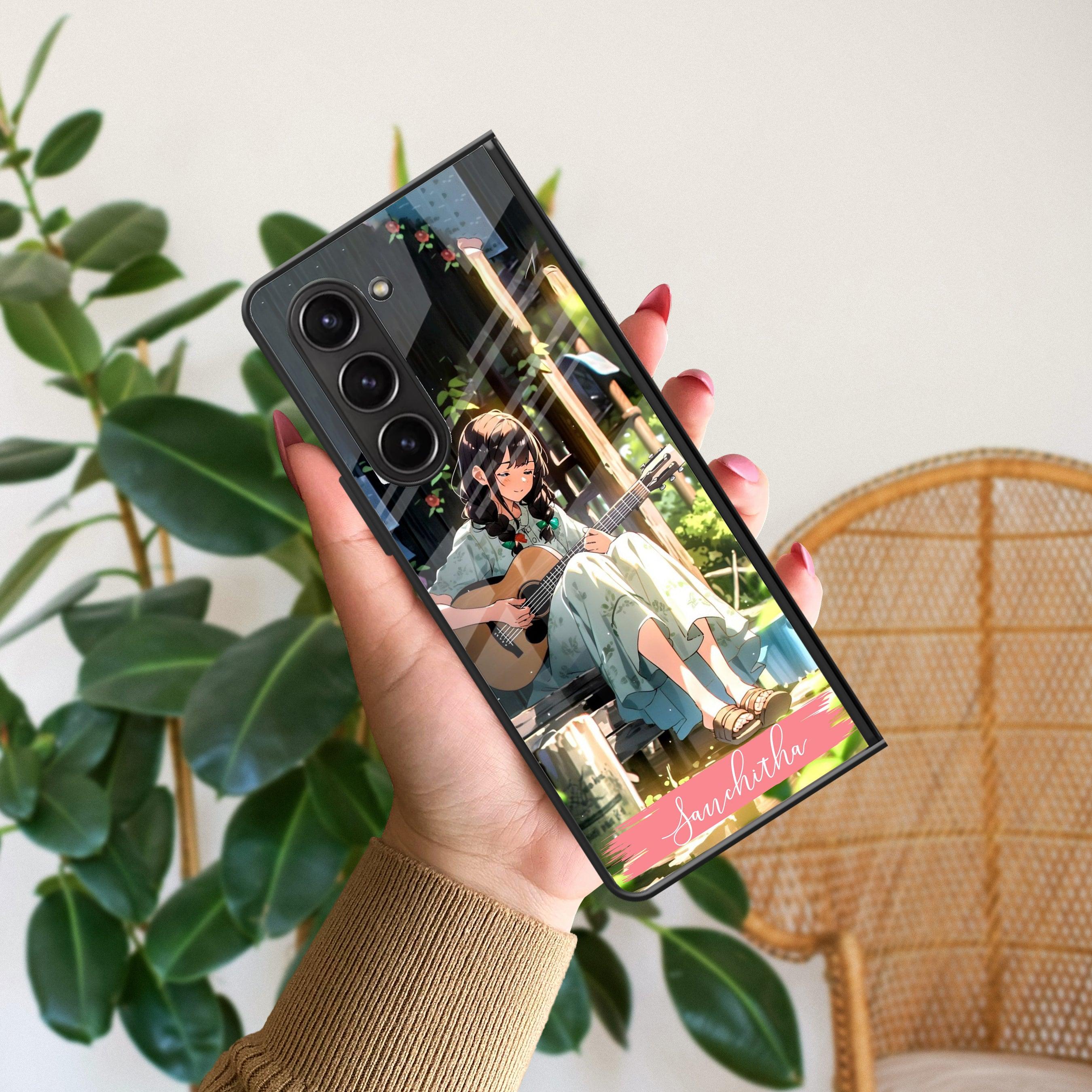 Guitar Girl Glossy Metal Case Cover For Samsung - ShopOnCliQ