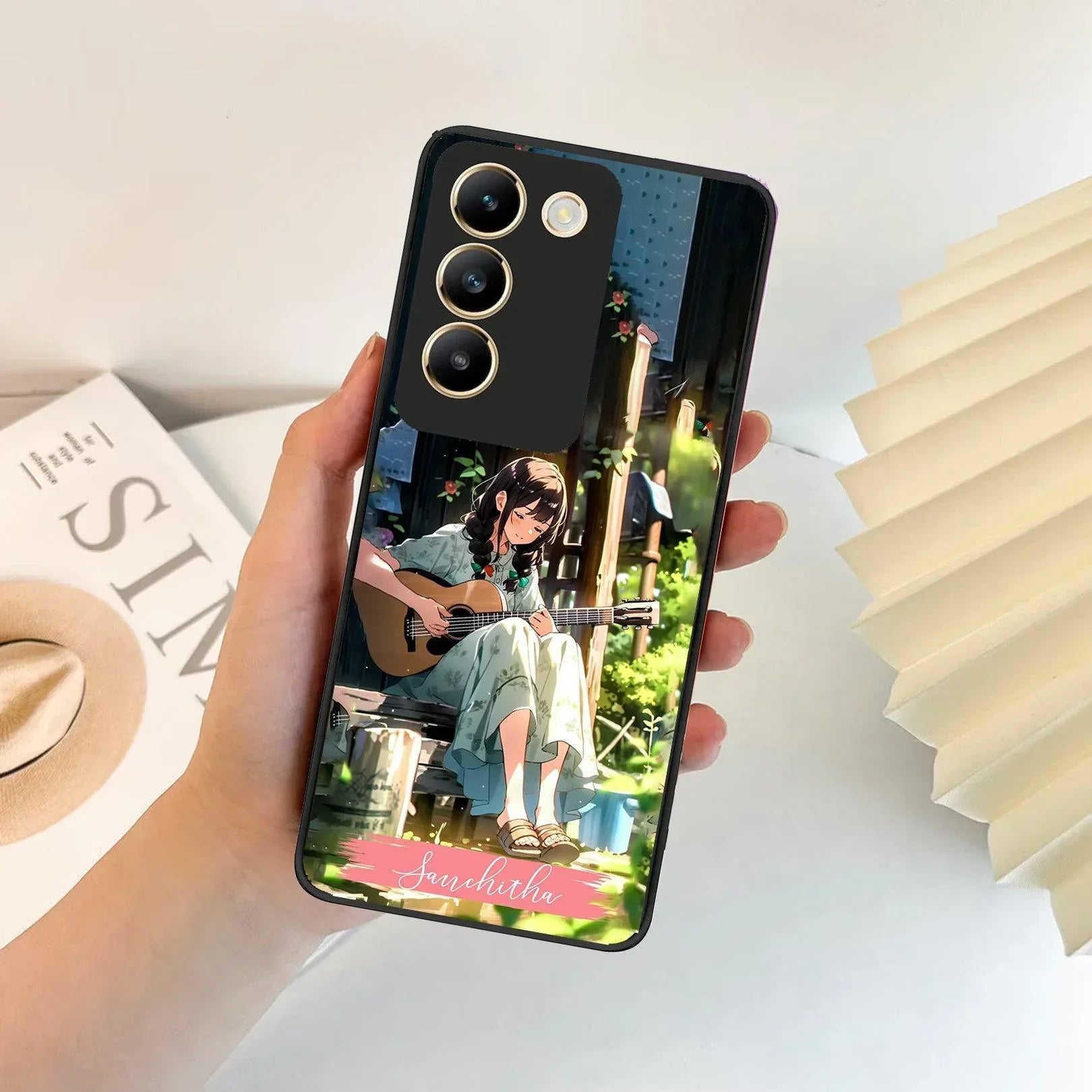 Guitar Girl Glossy Metal Case Cover For Vivo - ShopOnCliQ