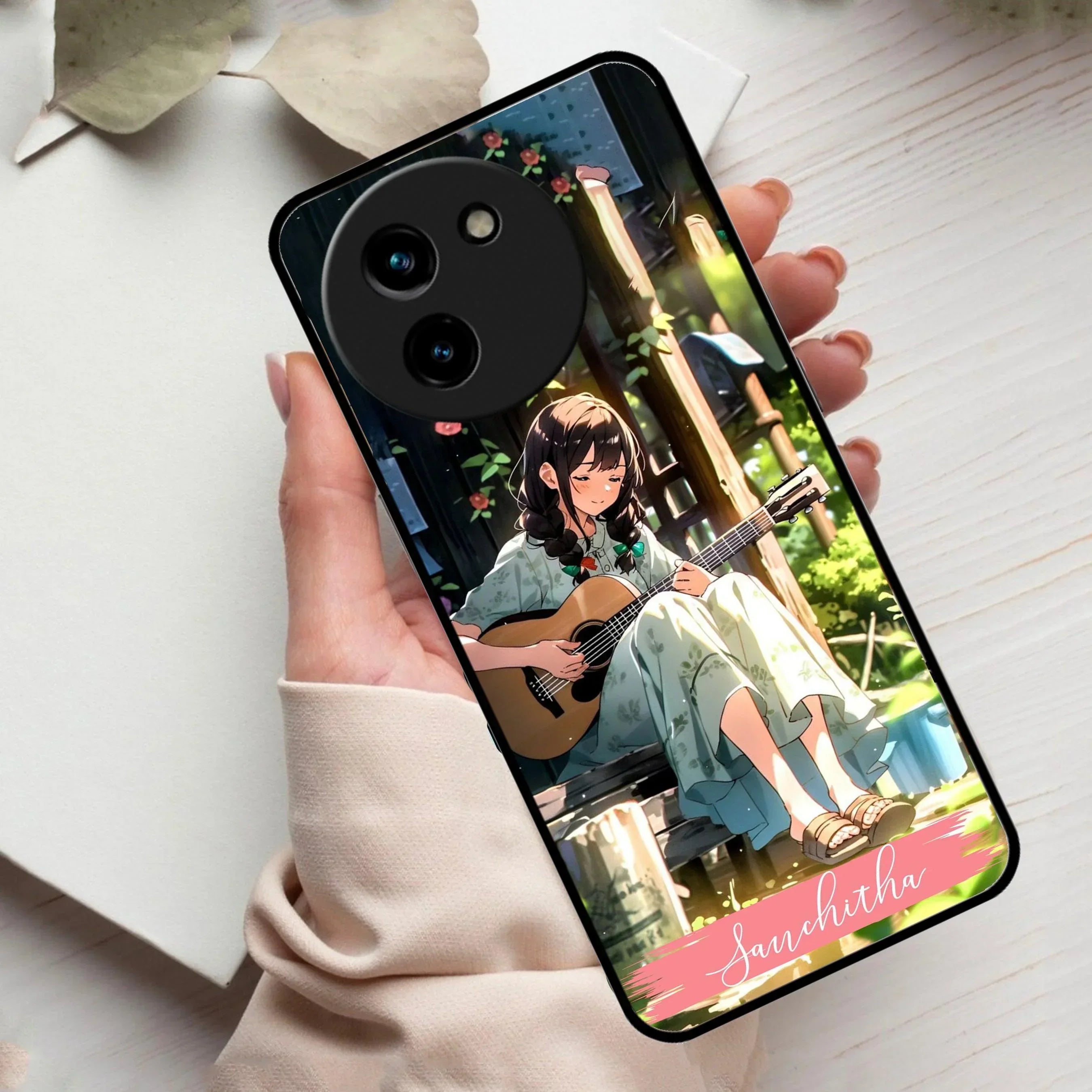 Guitar Girl Glossy Metal Case Cover For Vivo - ShopOnCliQ