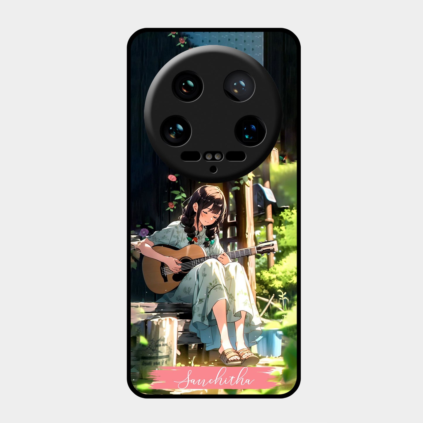 Guitar Girl Glossy Metal Case Cover For Redmi