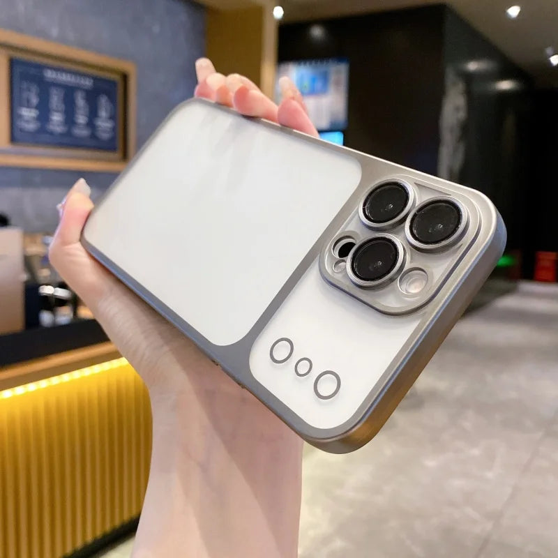 Matte Clear Electroplating Bumper Cover with Lens Protector for iPhone - ShopOnCliQ