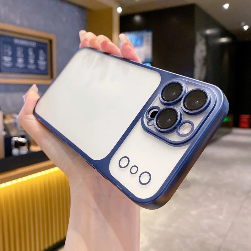 Matte Clear Electroplating Bumper Cover with Lens Protector for iPhone - ShopOnCliQ